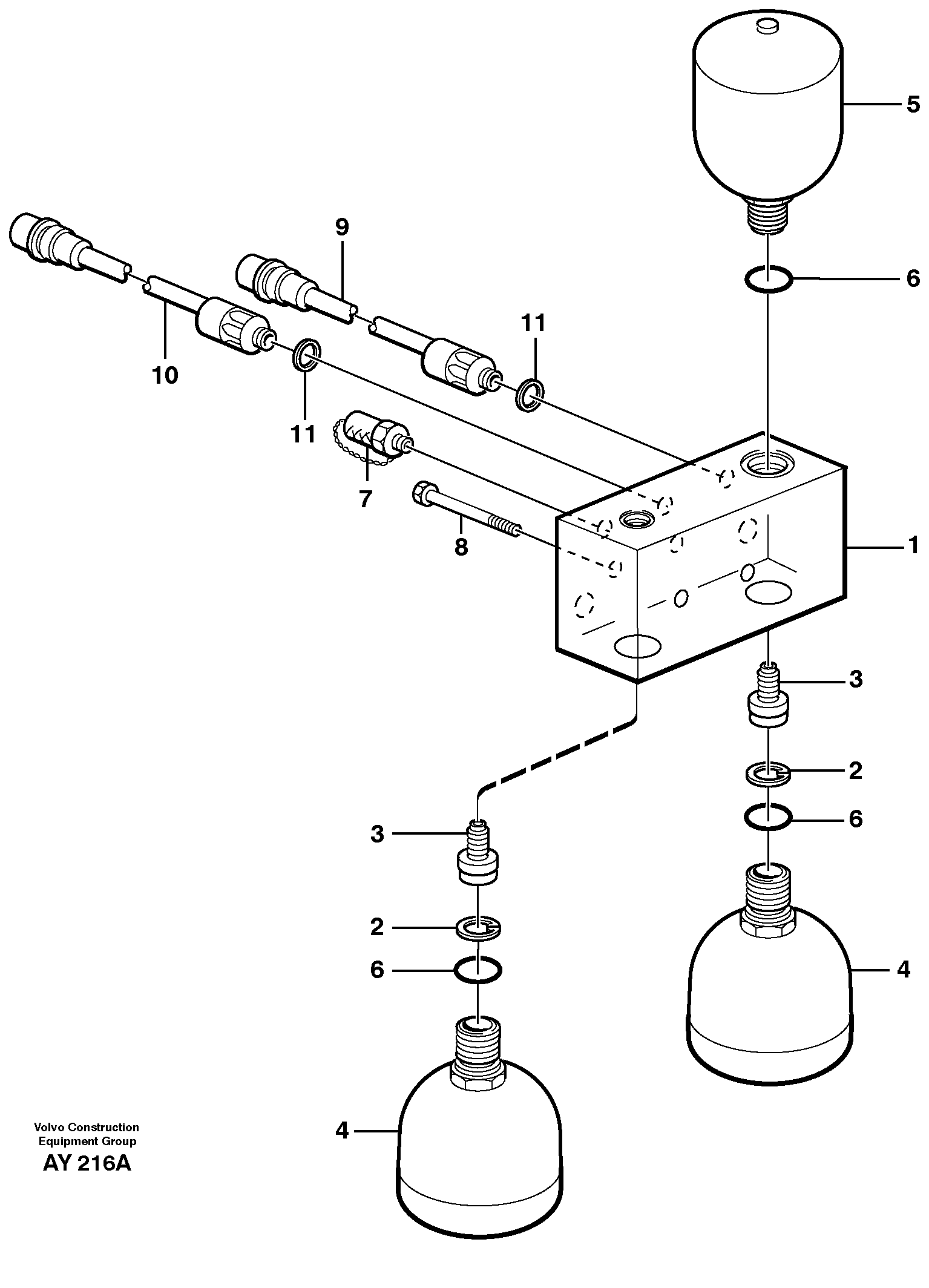 Valve and accumulators — volvo parts diagram