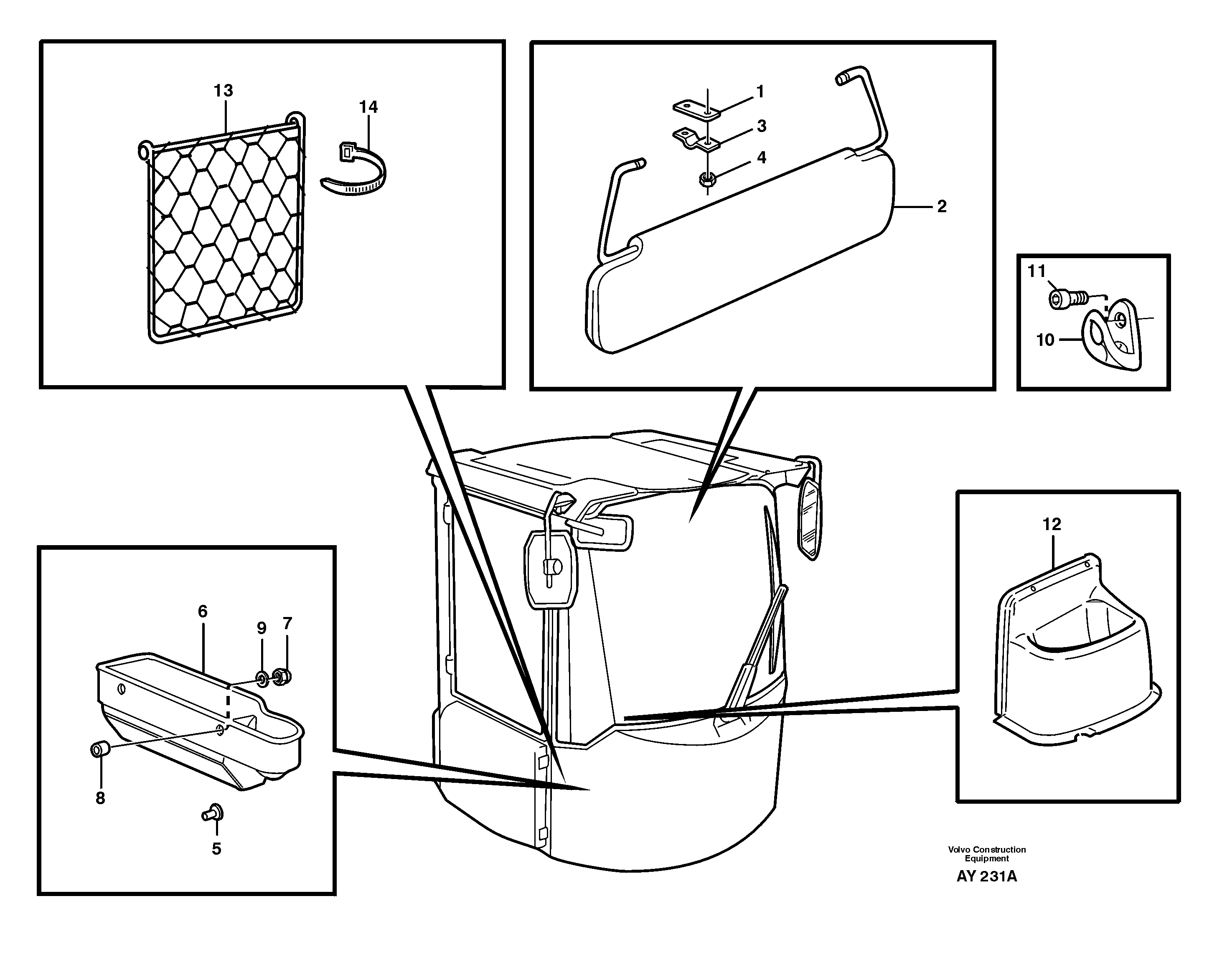 Interior components — volvo parts diagram
