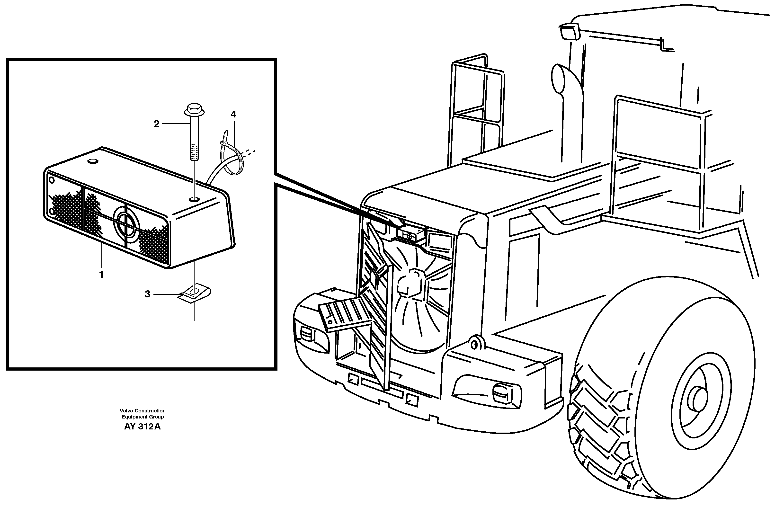 Back-up warning unit 93782 — volvo parts diagram