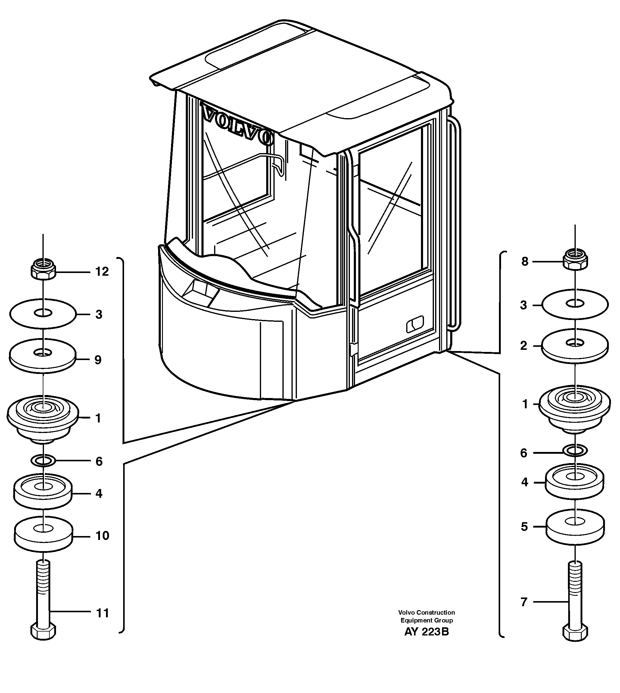 Cab mounting block. — volvo parts diagram