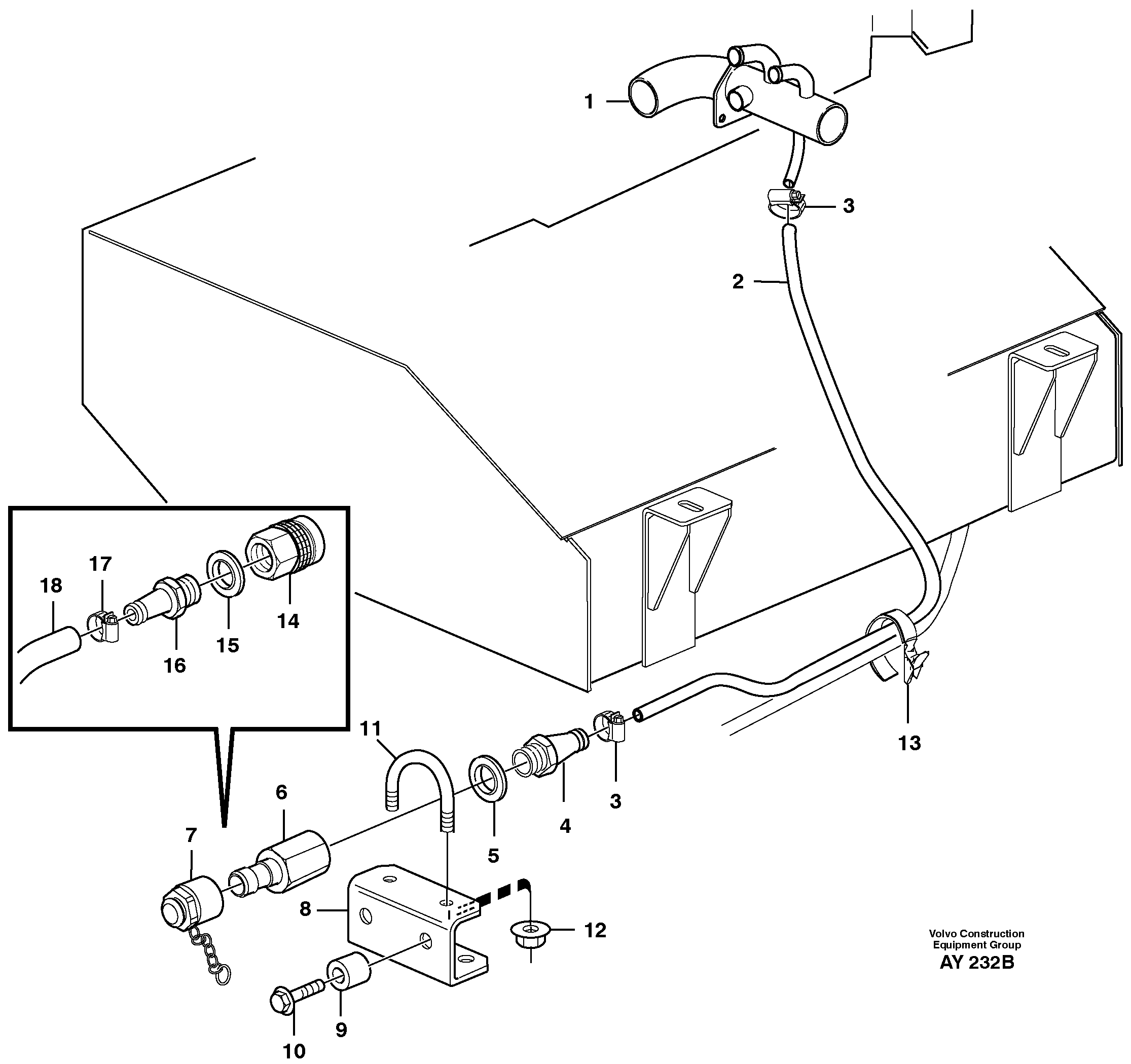 Coolant drainage — volvo parts diagram