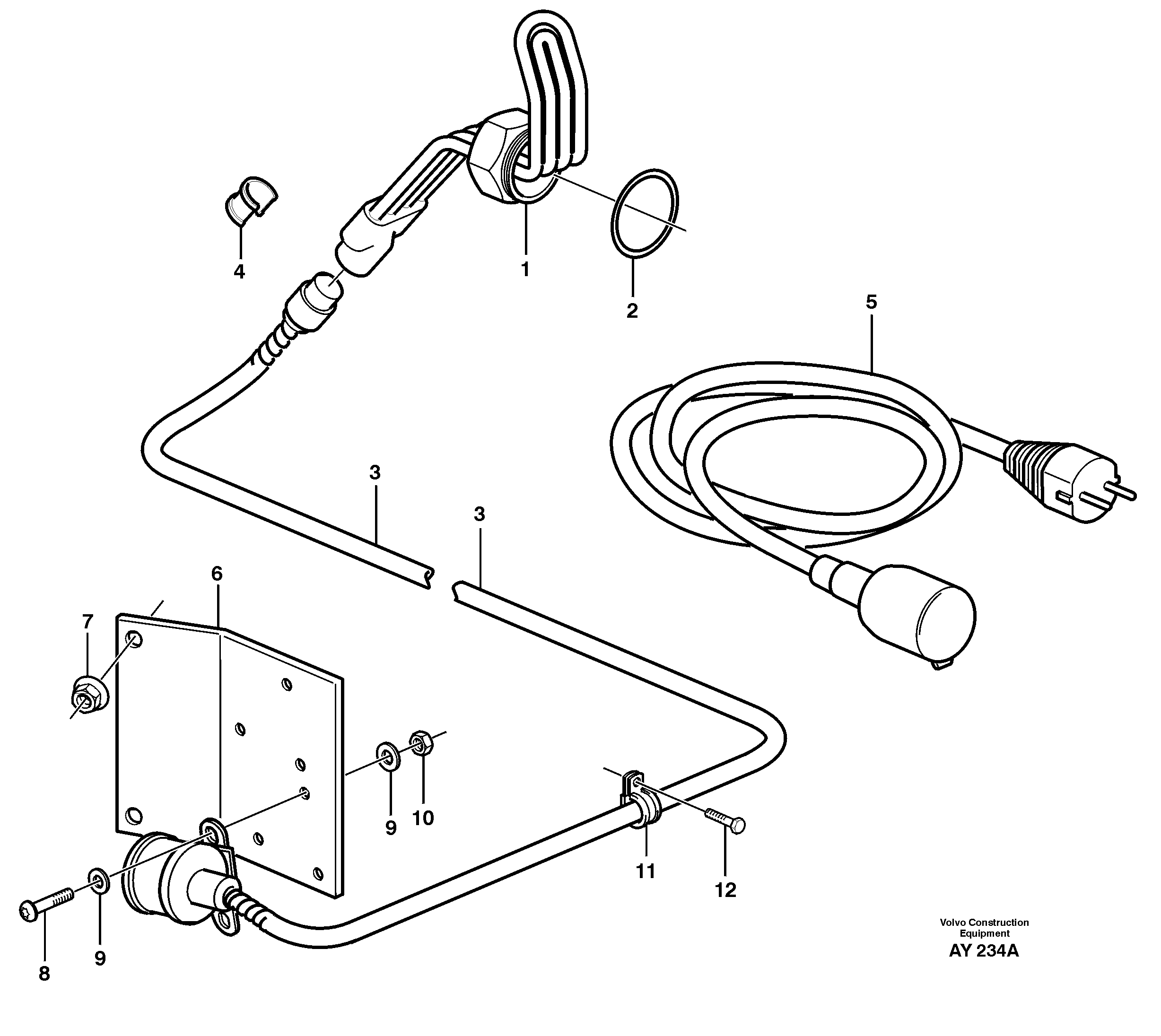 Engine heater. 93566 — volvo parts diagram