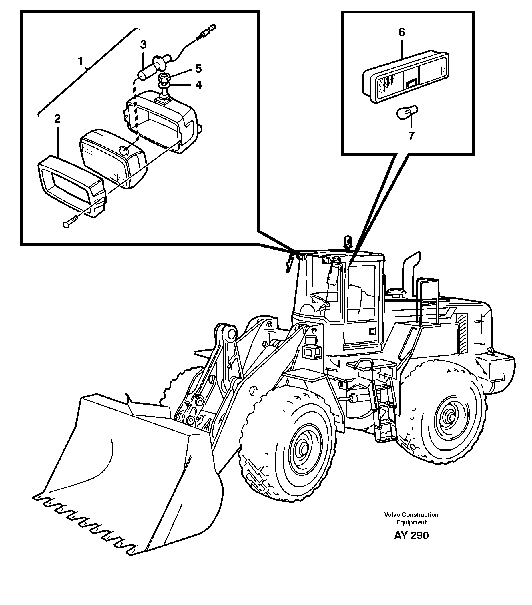 Lighting, cab — volvo parts diagram