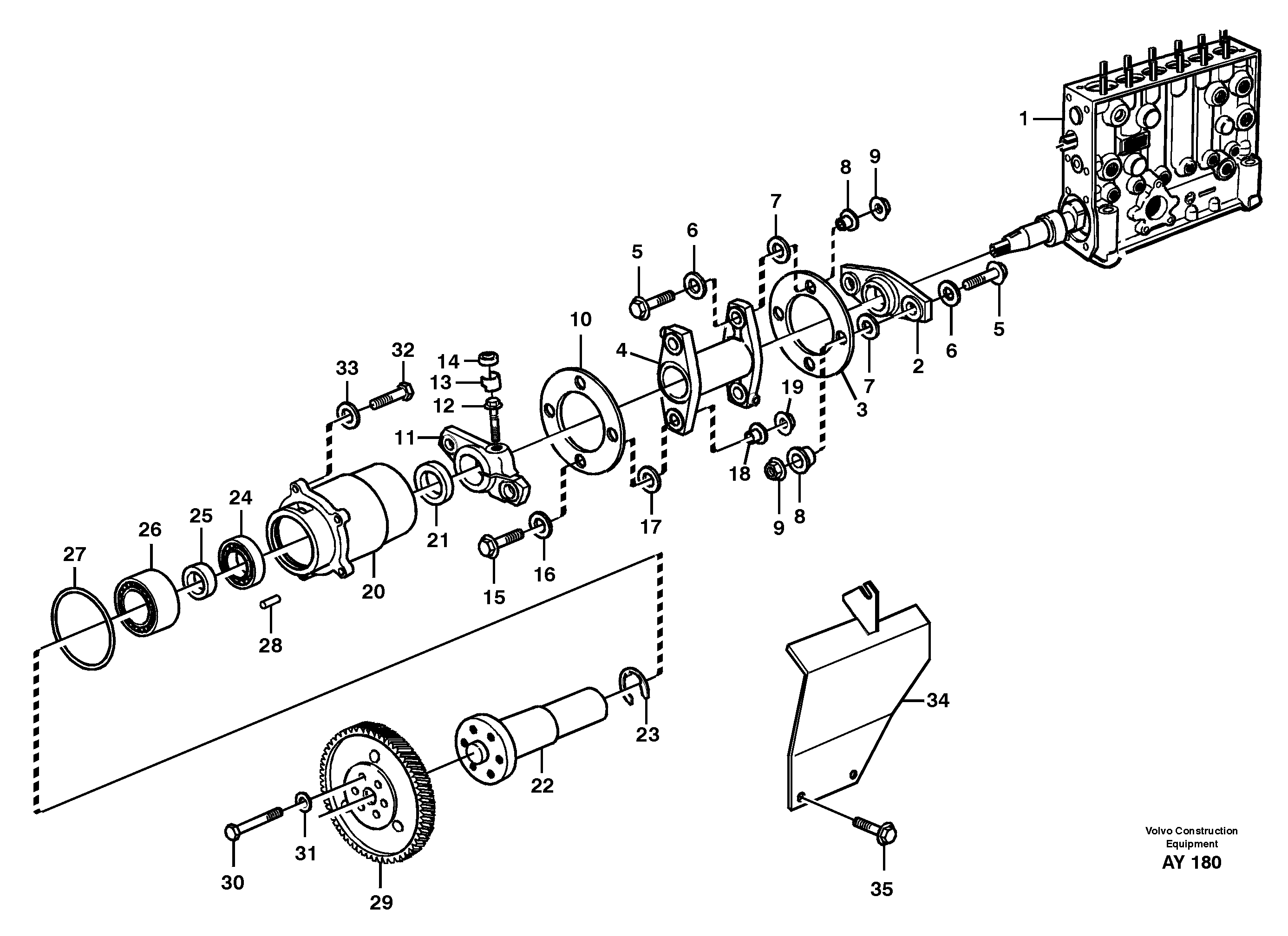 Pump drive — volvo parts diagram