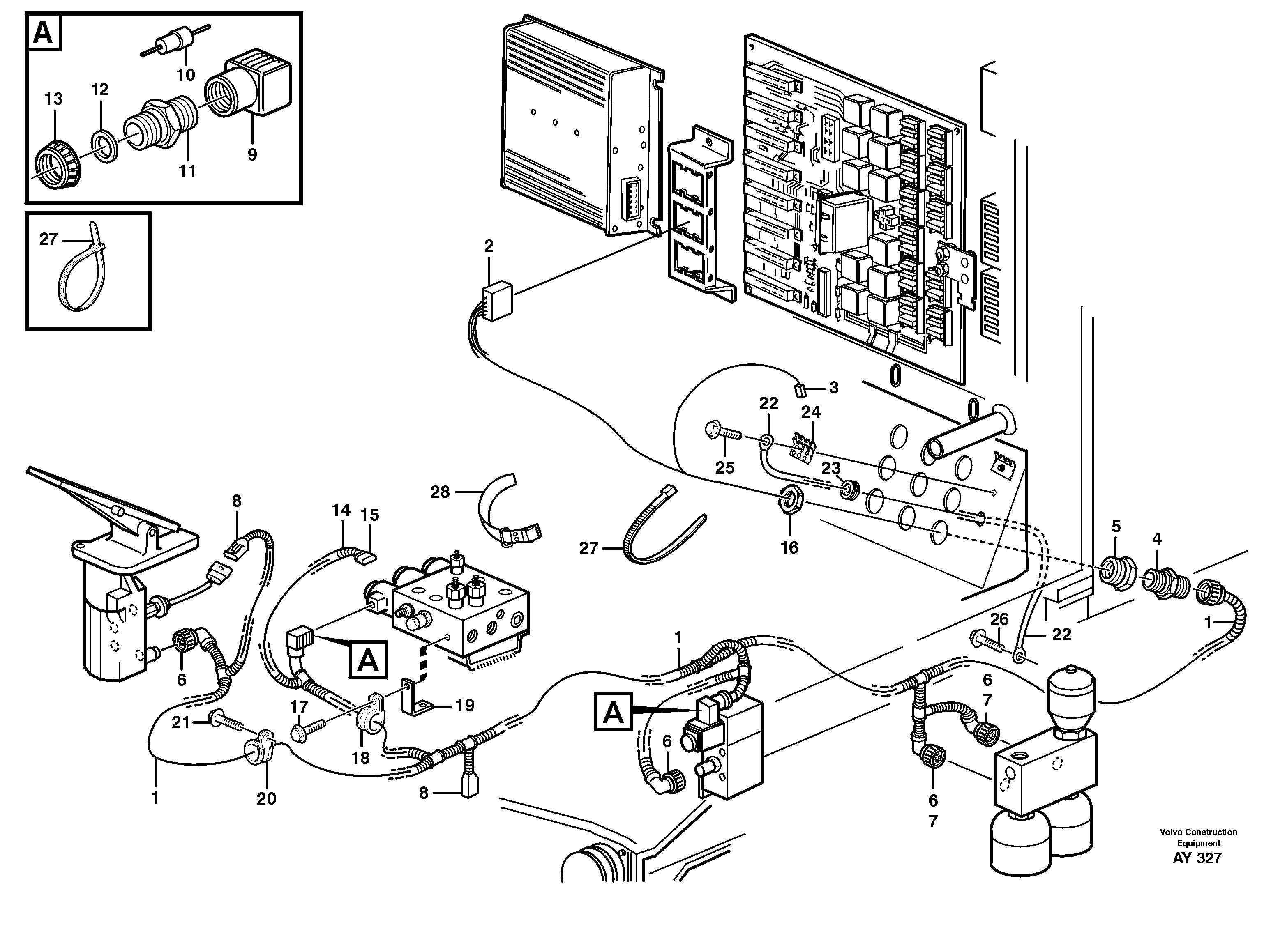 Cable harnesses, cab — volvo parts diagram