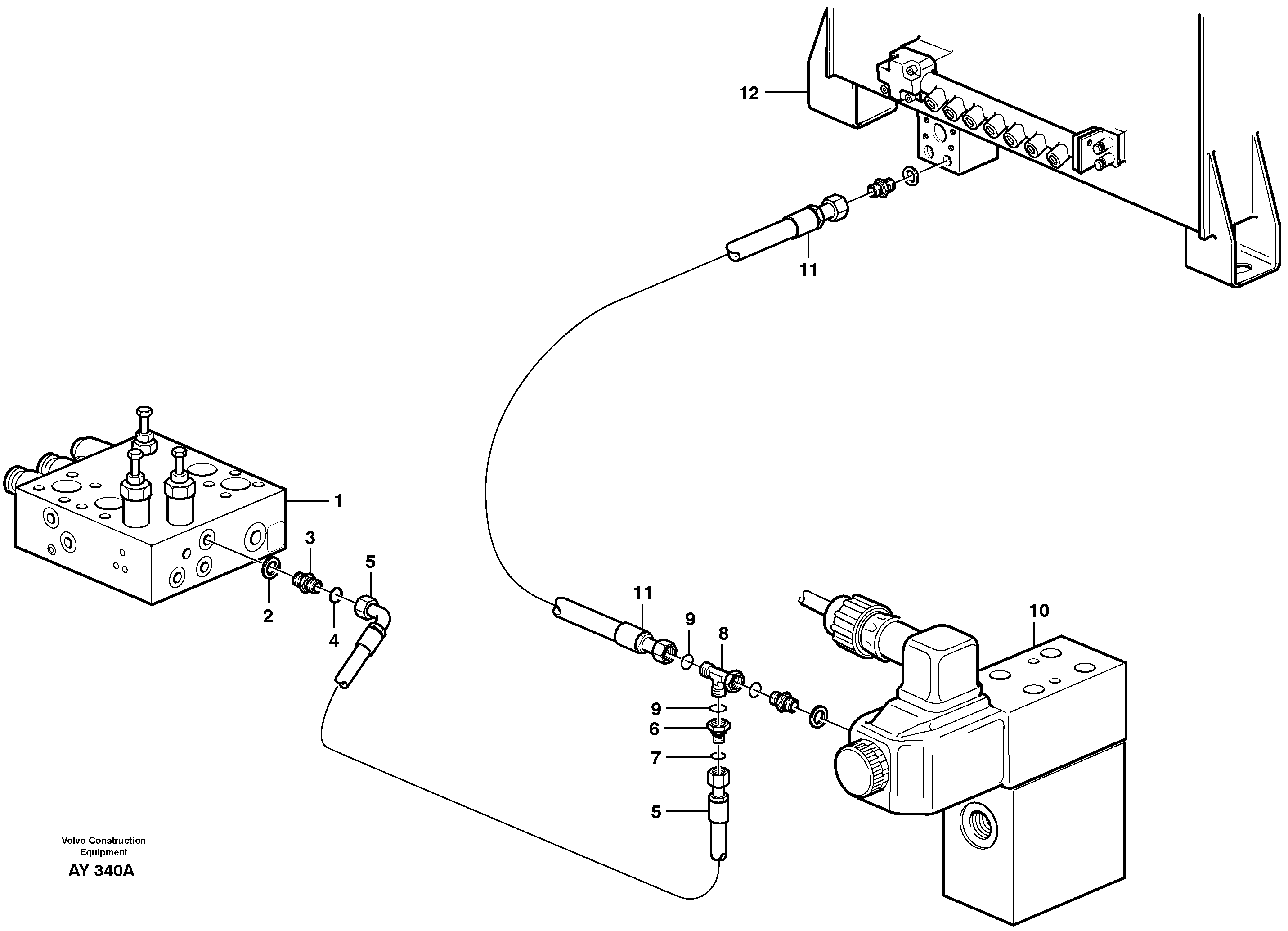Hydraulic system, return line - central- block — volvo parts diagram