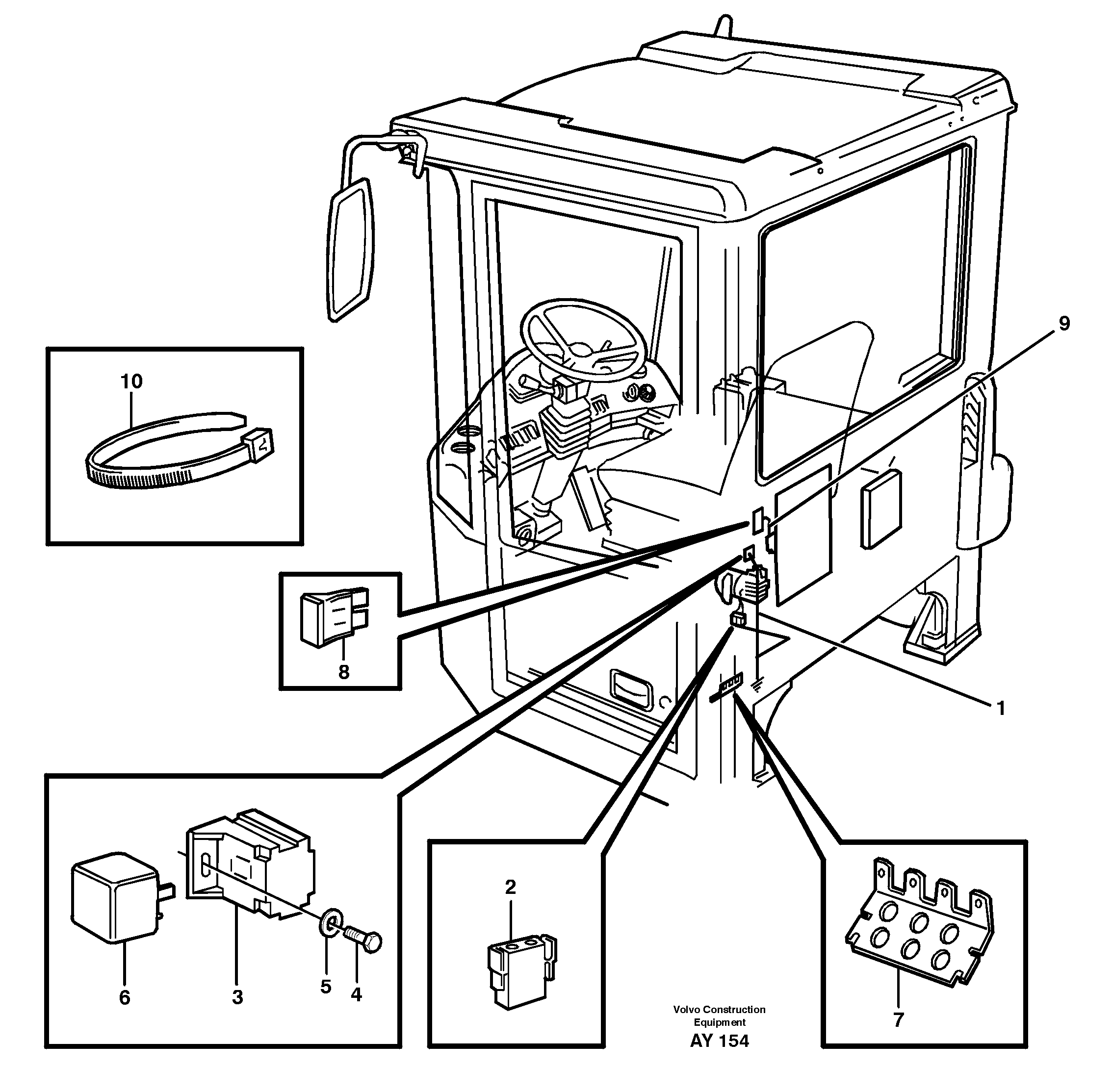 Cable harness, air-suspensioned seat.  94907, 94911, — volvo parts diagram