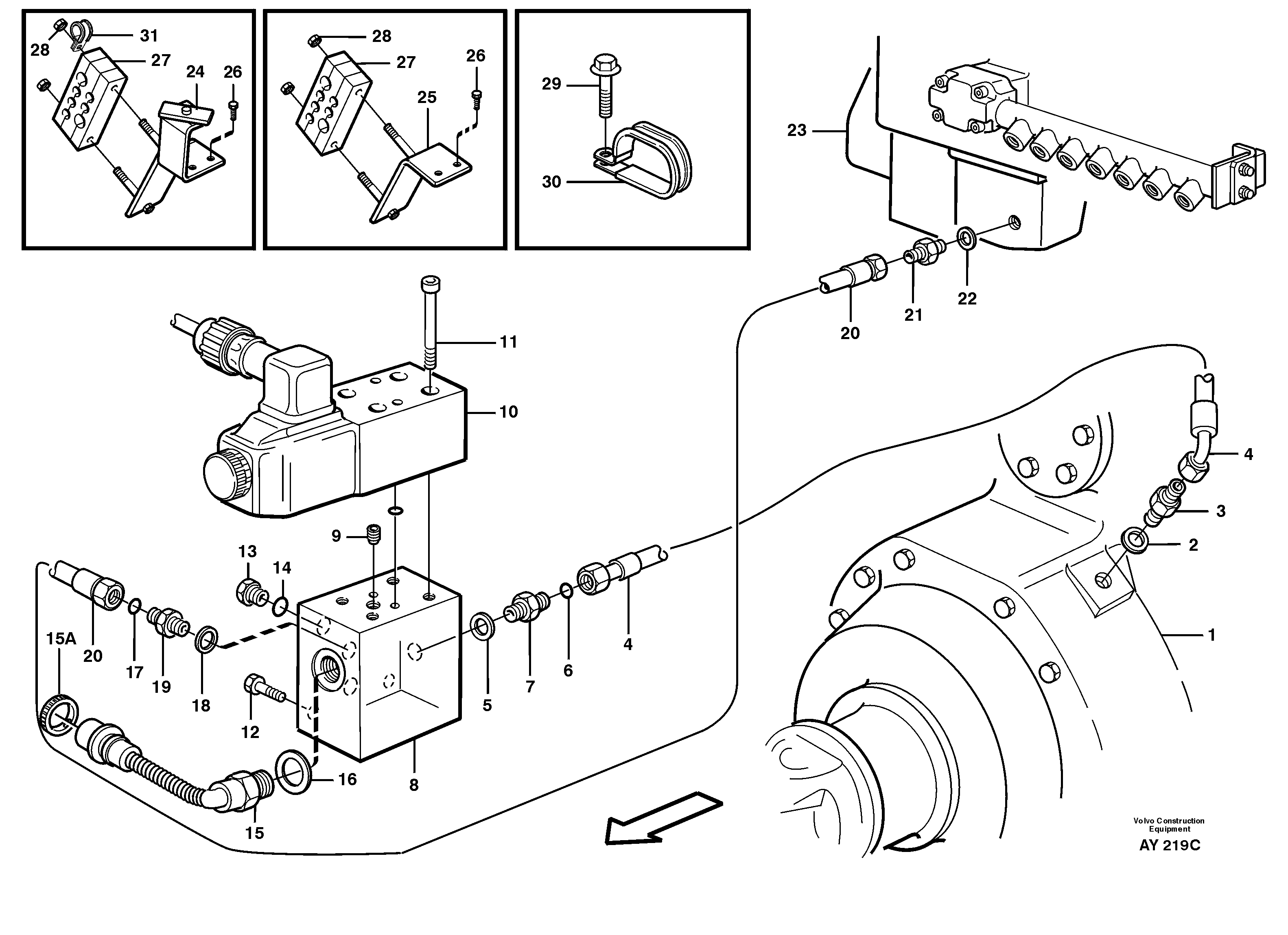 Parking brake system — volvo parts diagram