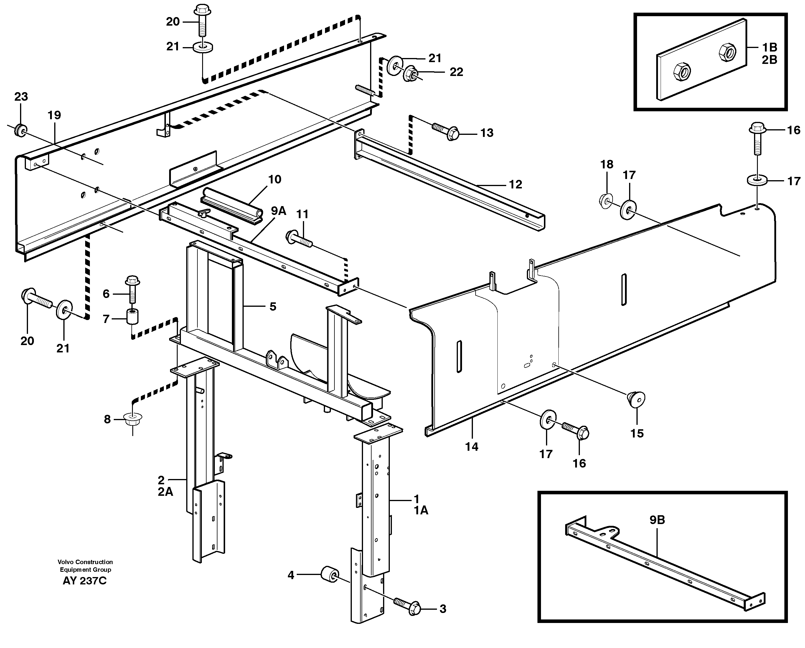 Engine hood — volvo parts diagram