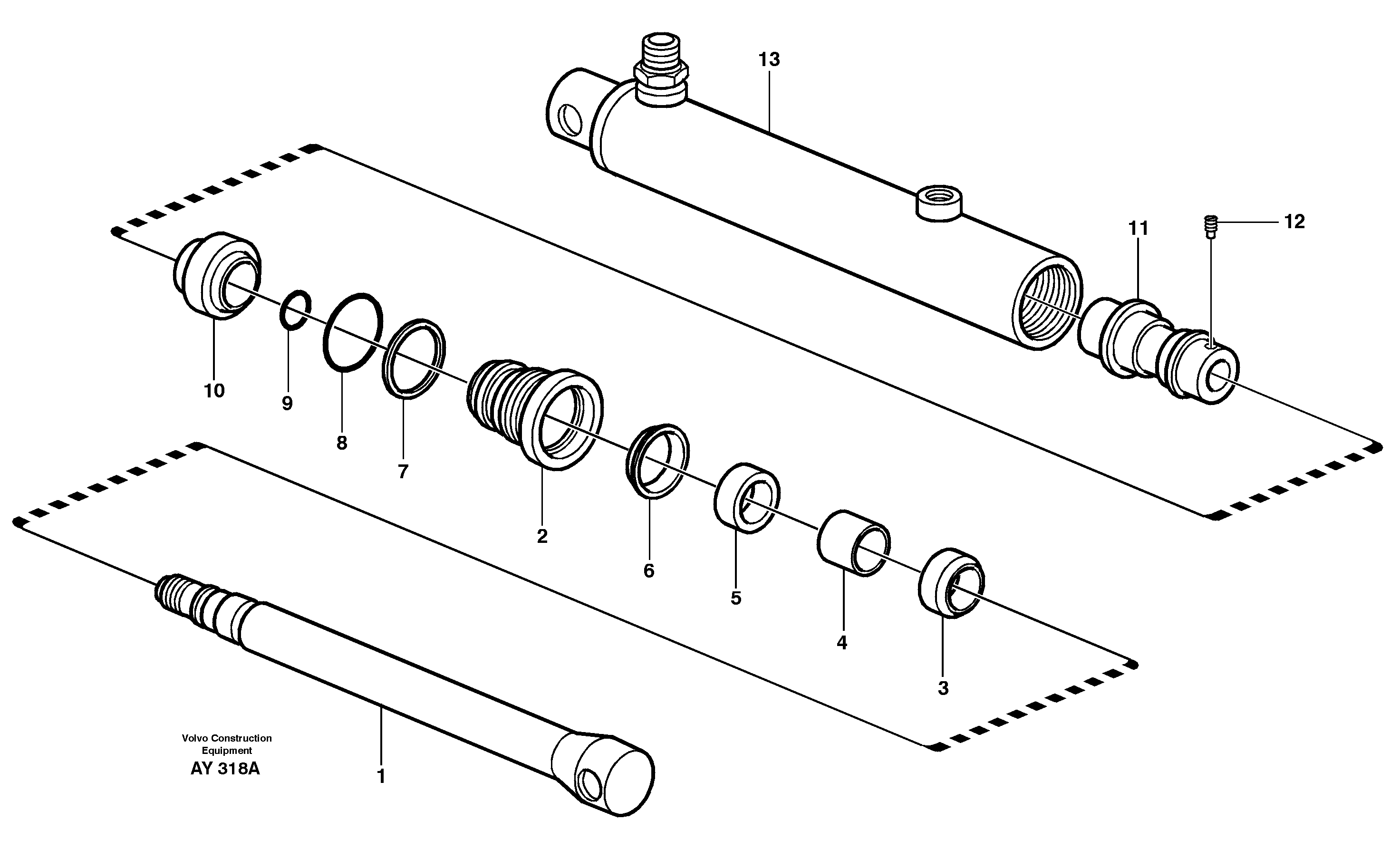 Hydraulic cylinder. 94926 — volvo parts diagram