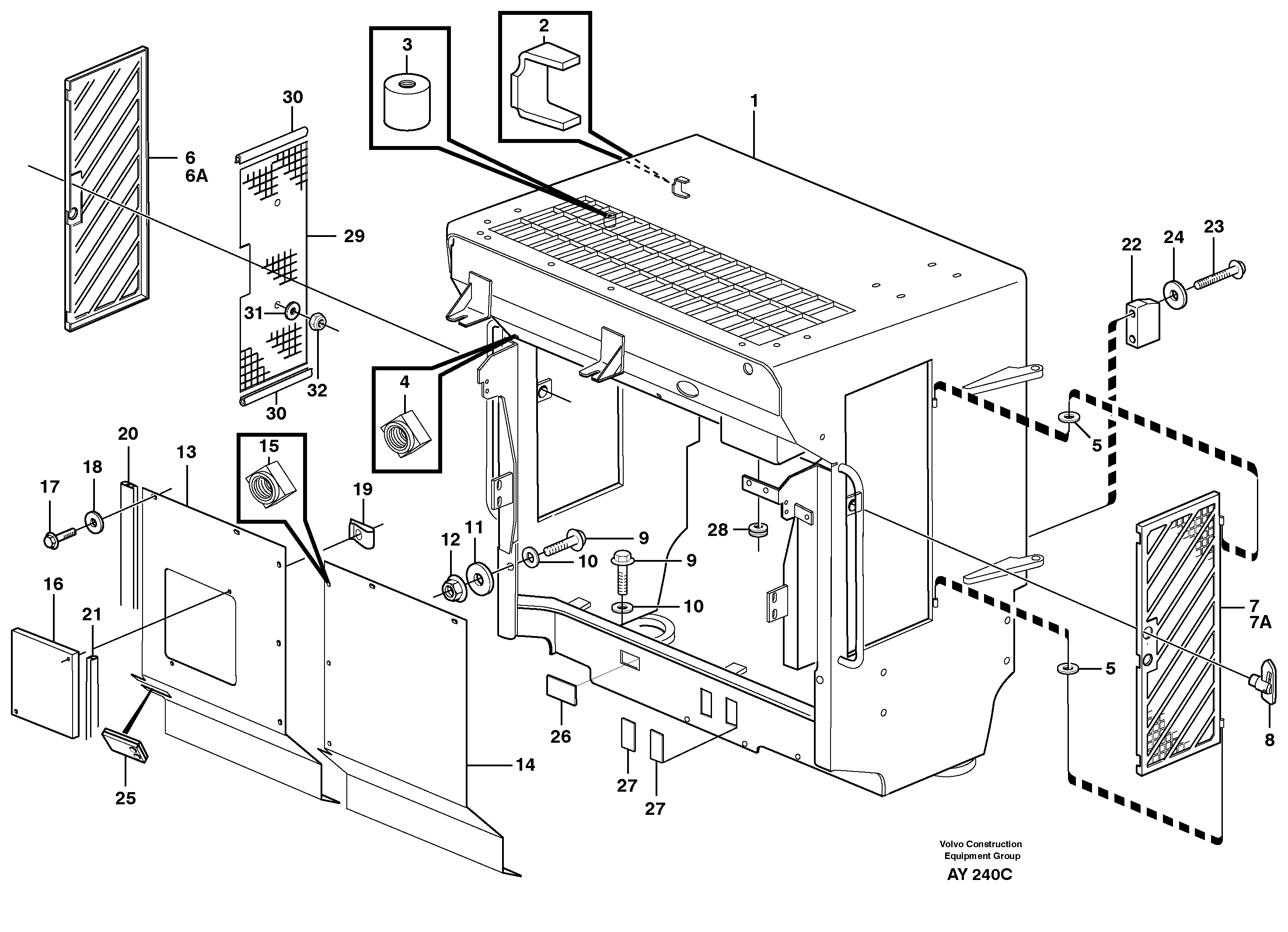 Radiator casing — volvo parts diagram