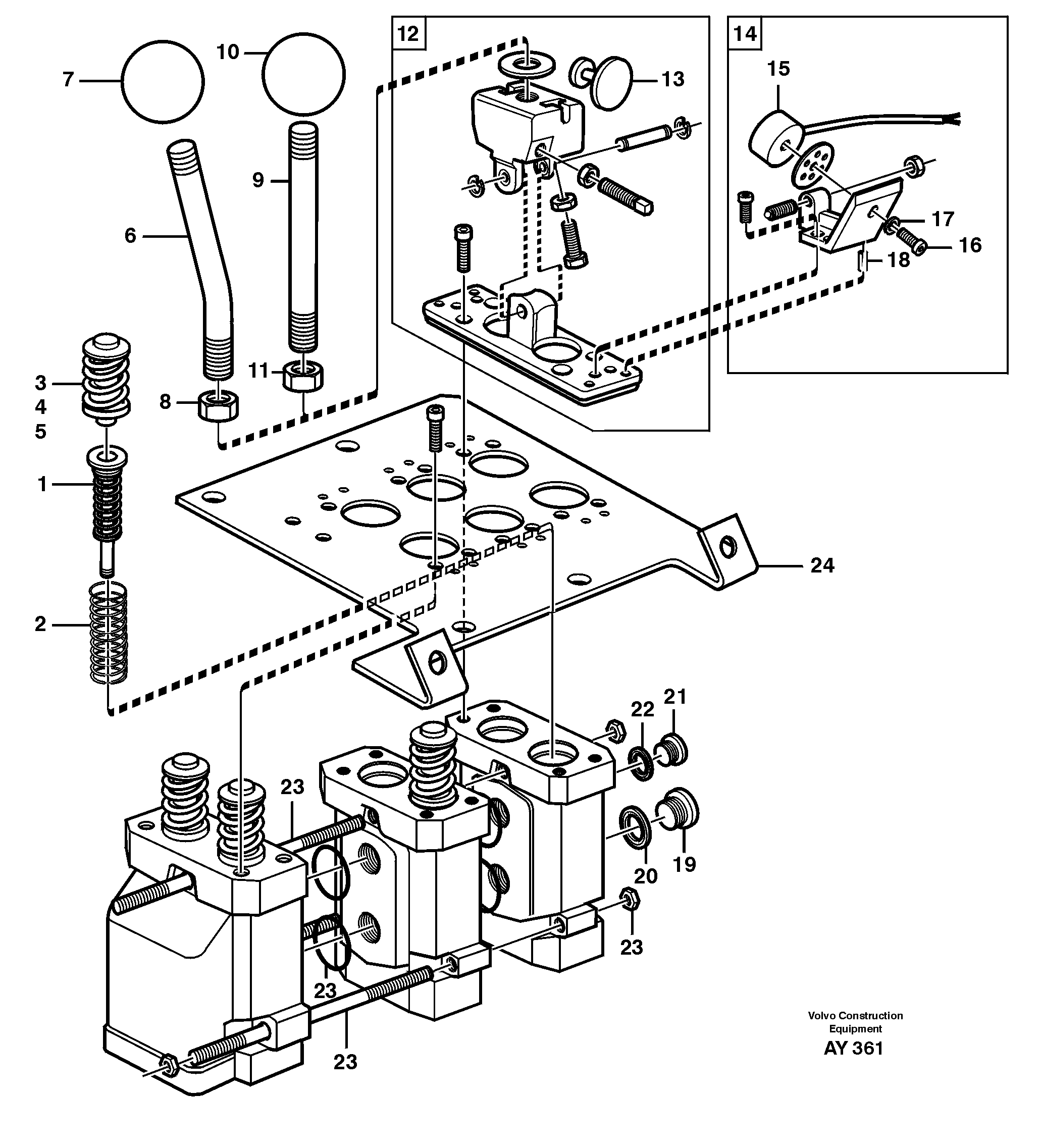 Servo valve with fitting parts — volvo parts diagram