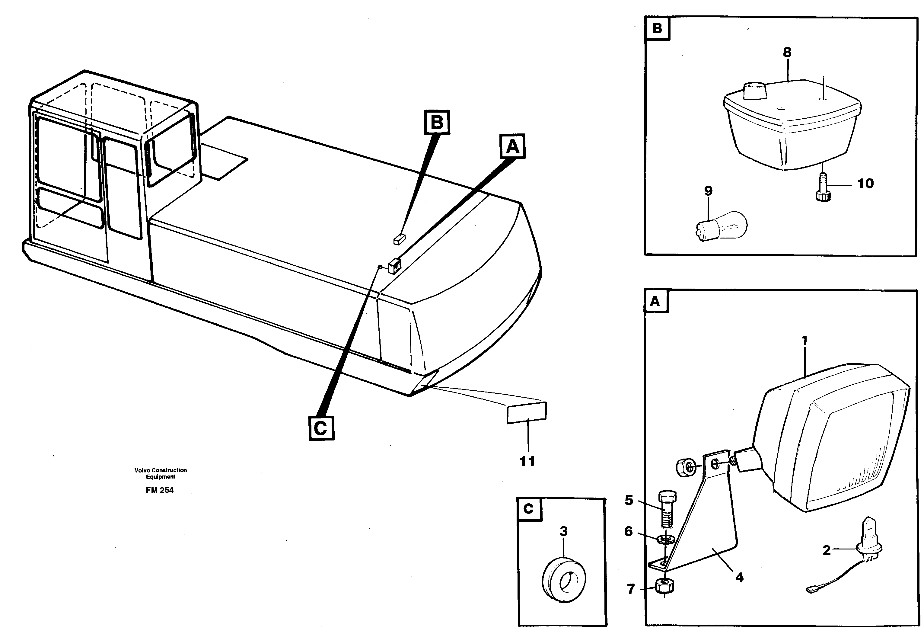 Lighting, rear — volvo parts diagram