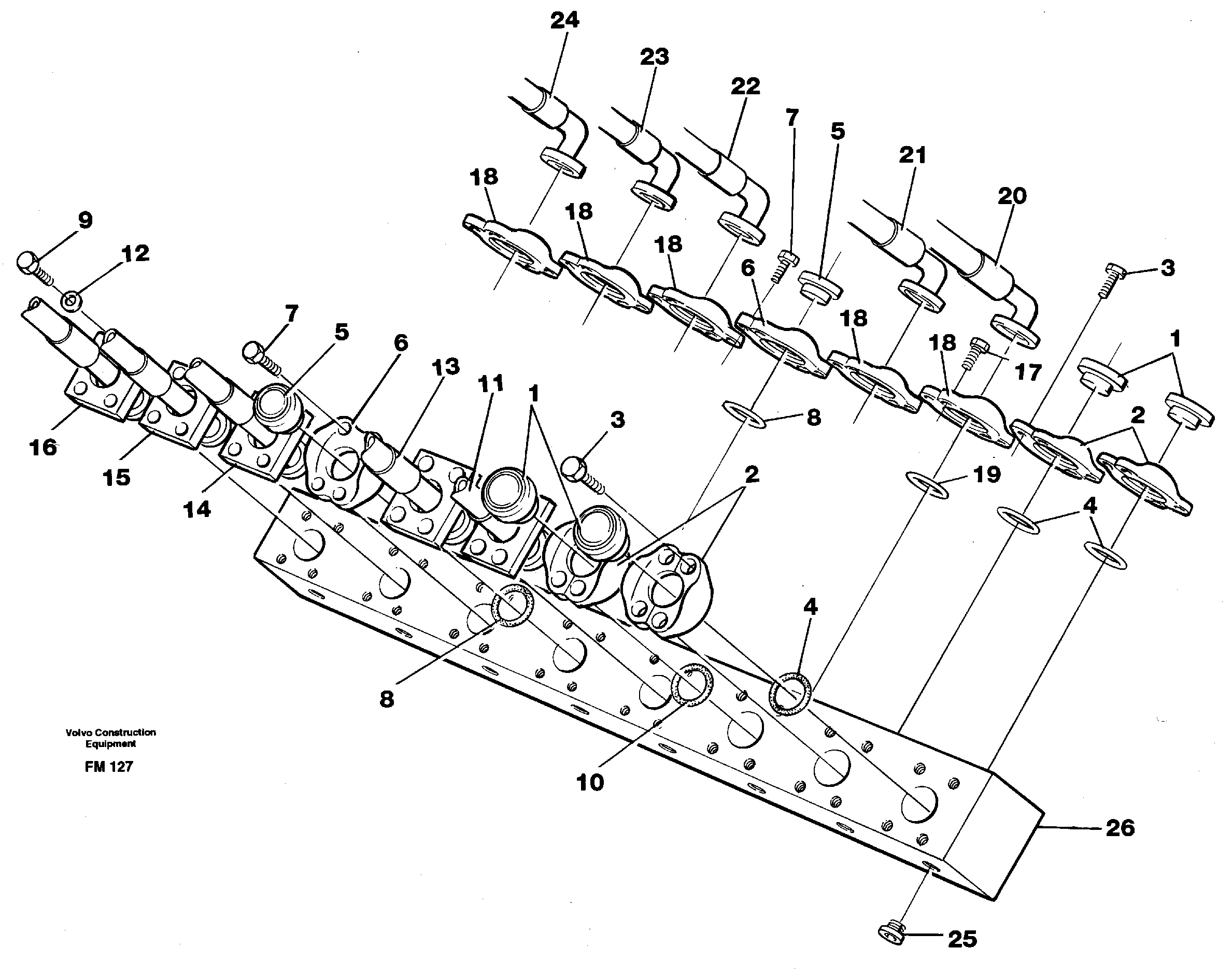 Conneection block with hoses — volvo parts diagram