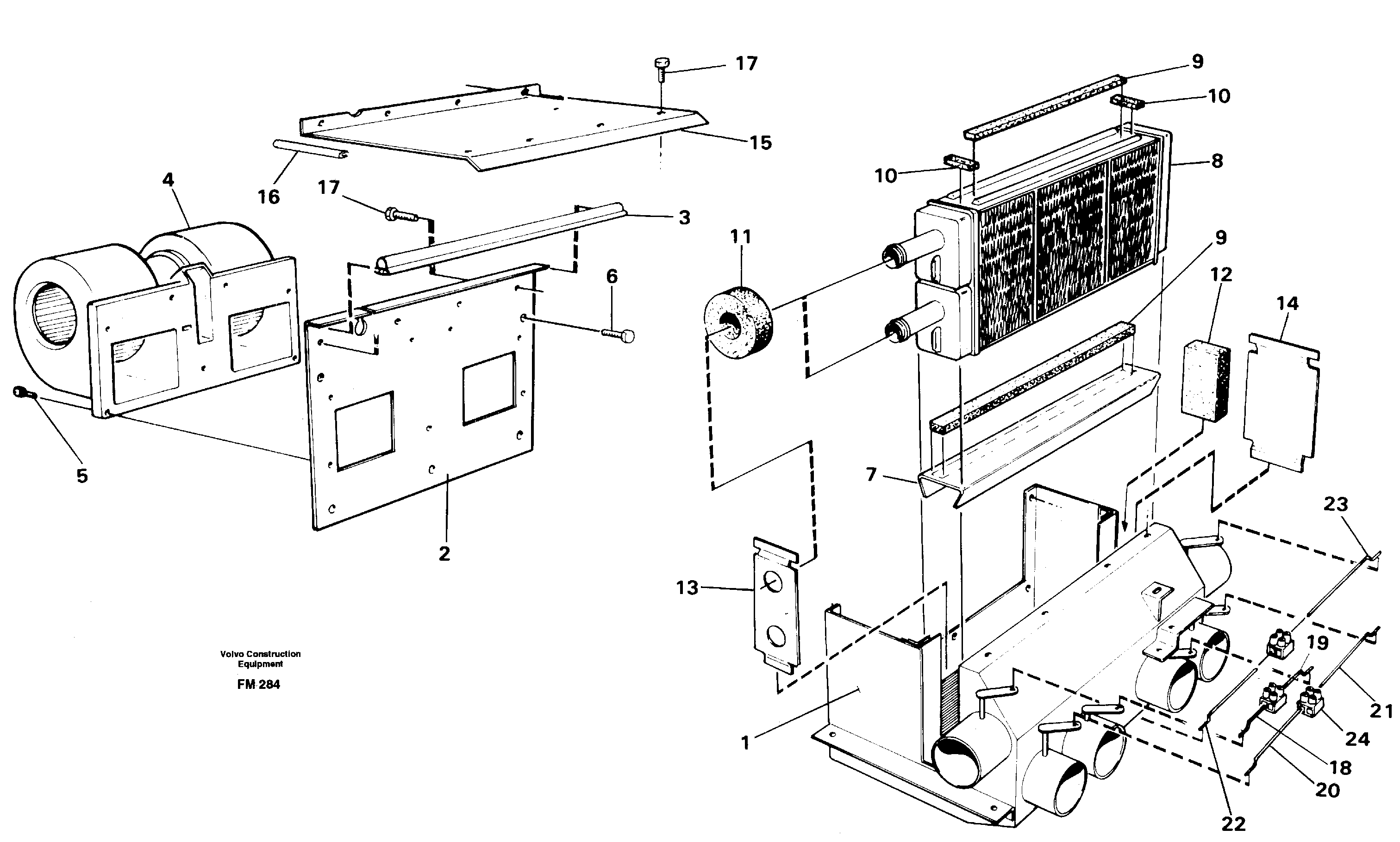 Cab heater — volvo parts diagram