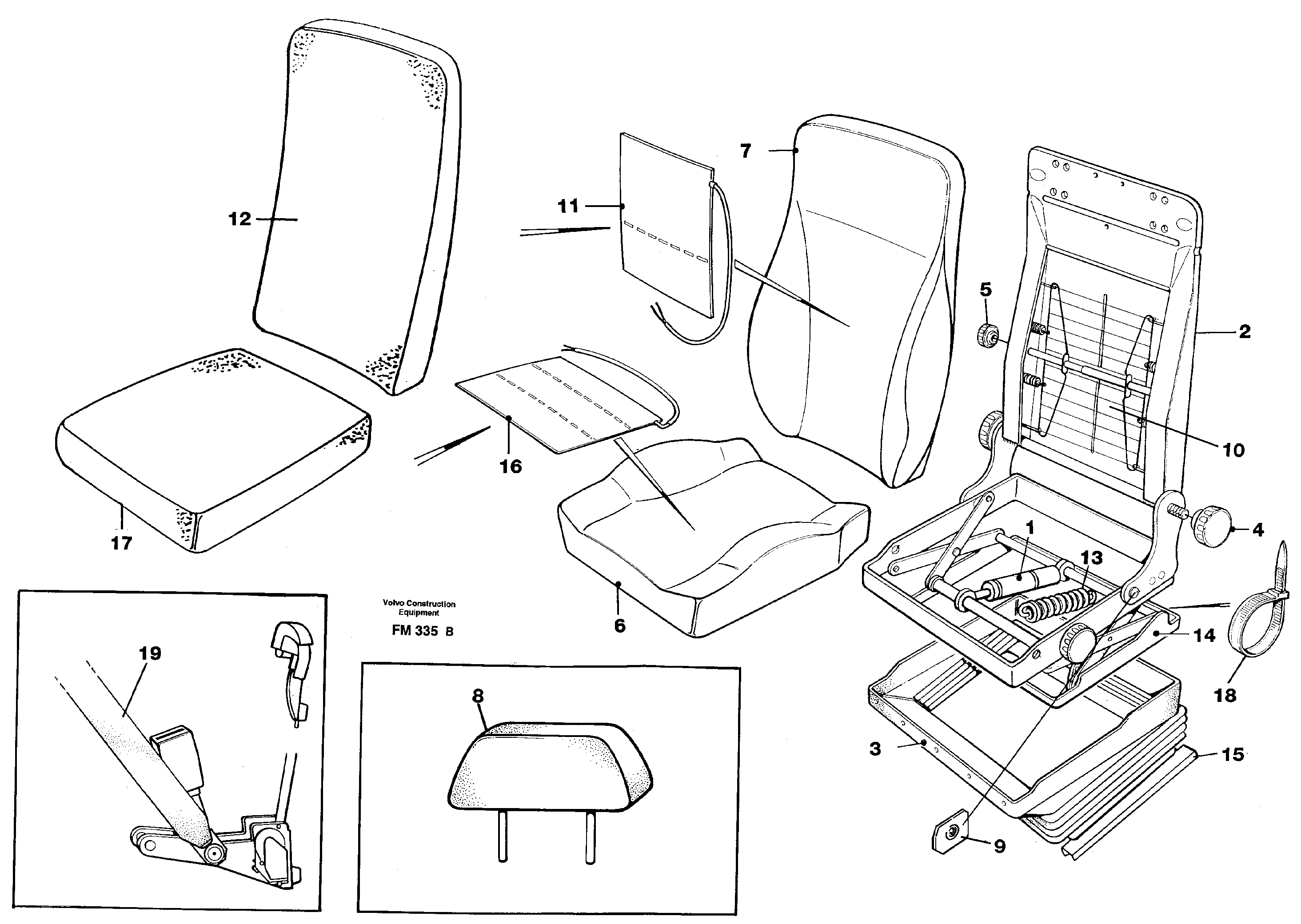 Operator's seat Be-ge — volvo parts diagram