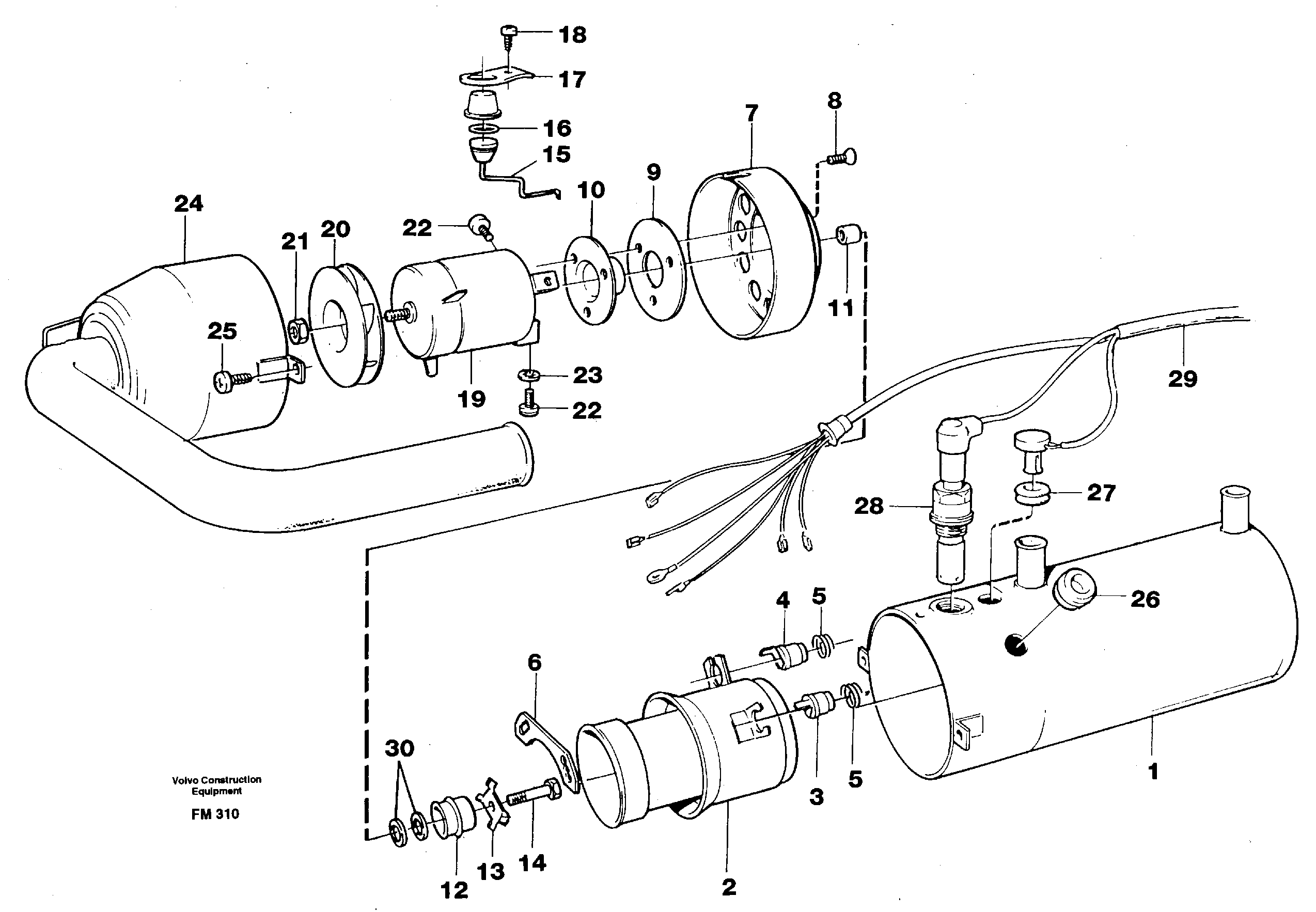 Heater, diesel  14266204 — volvo parts diagram