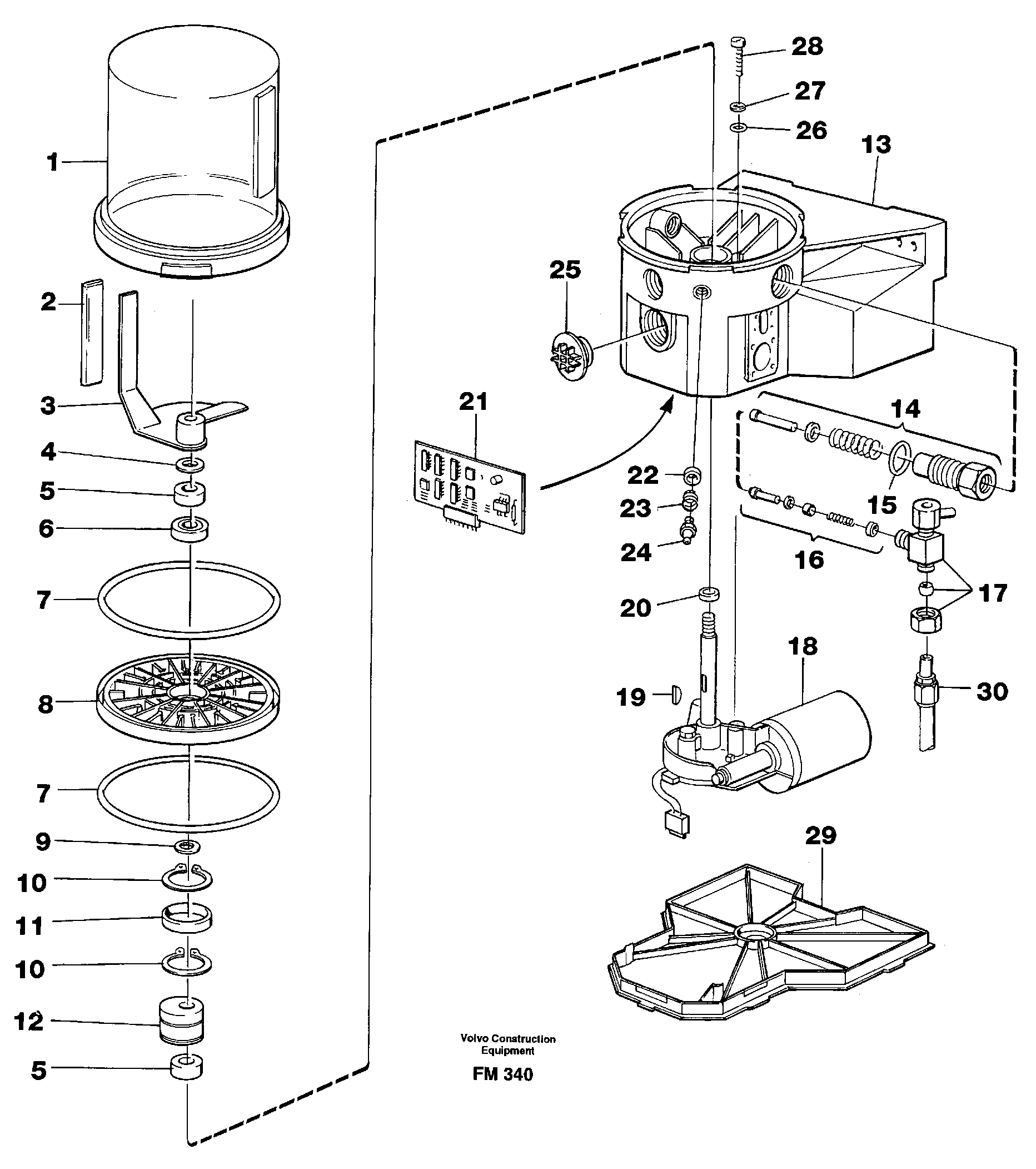 Automatic lubrication pump — volvo parts diagram