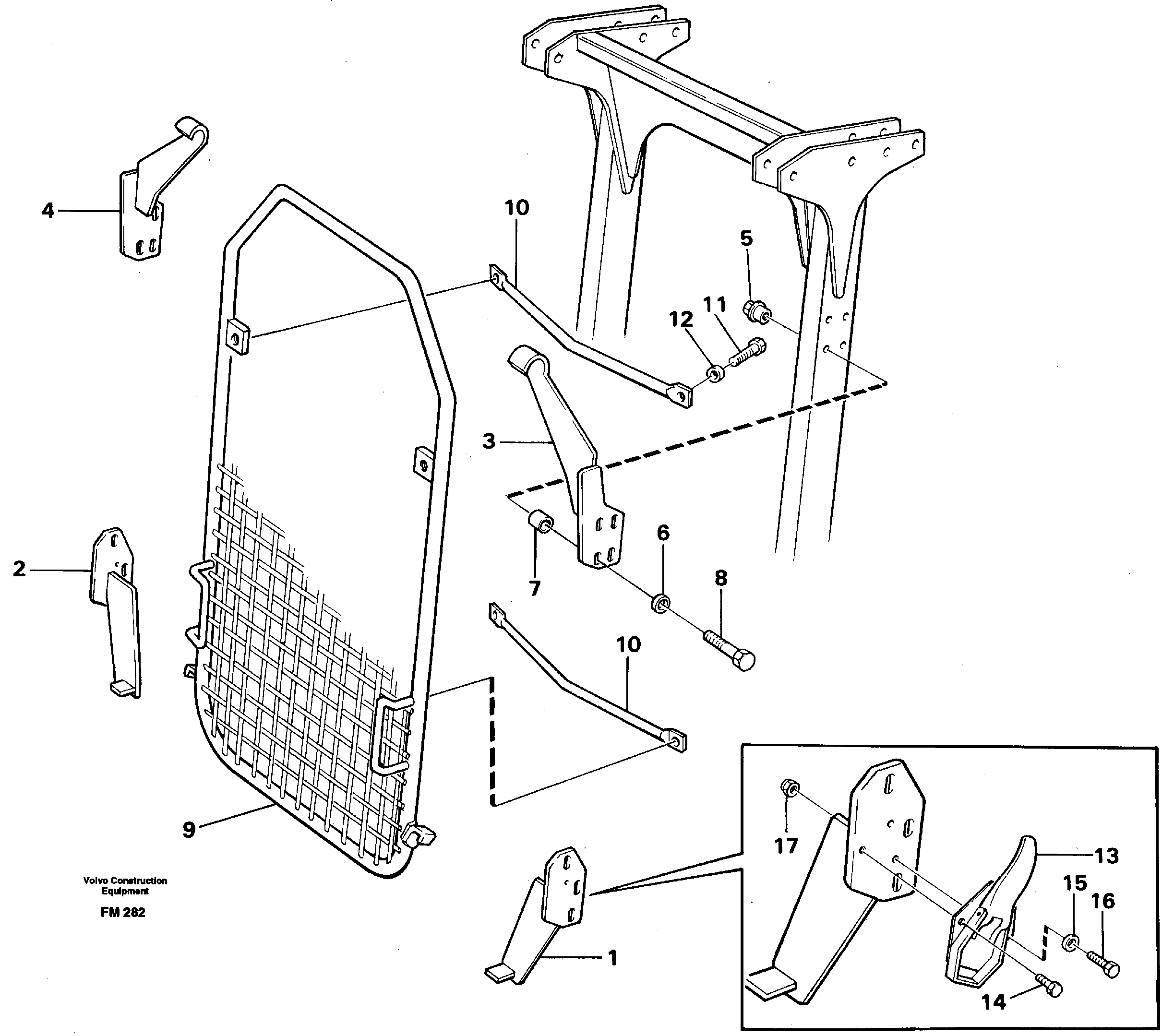 Windscreen protection on protection over cab  14260384 — volvo parts diagram