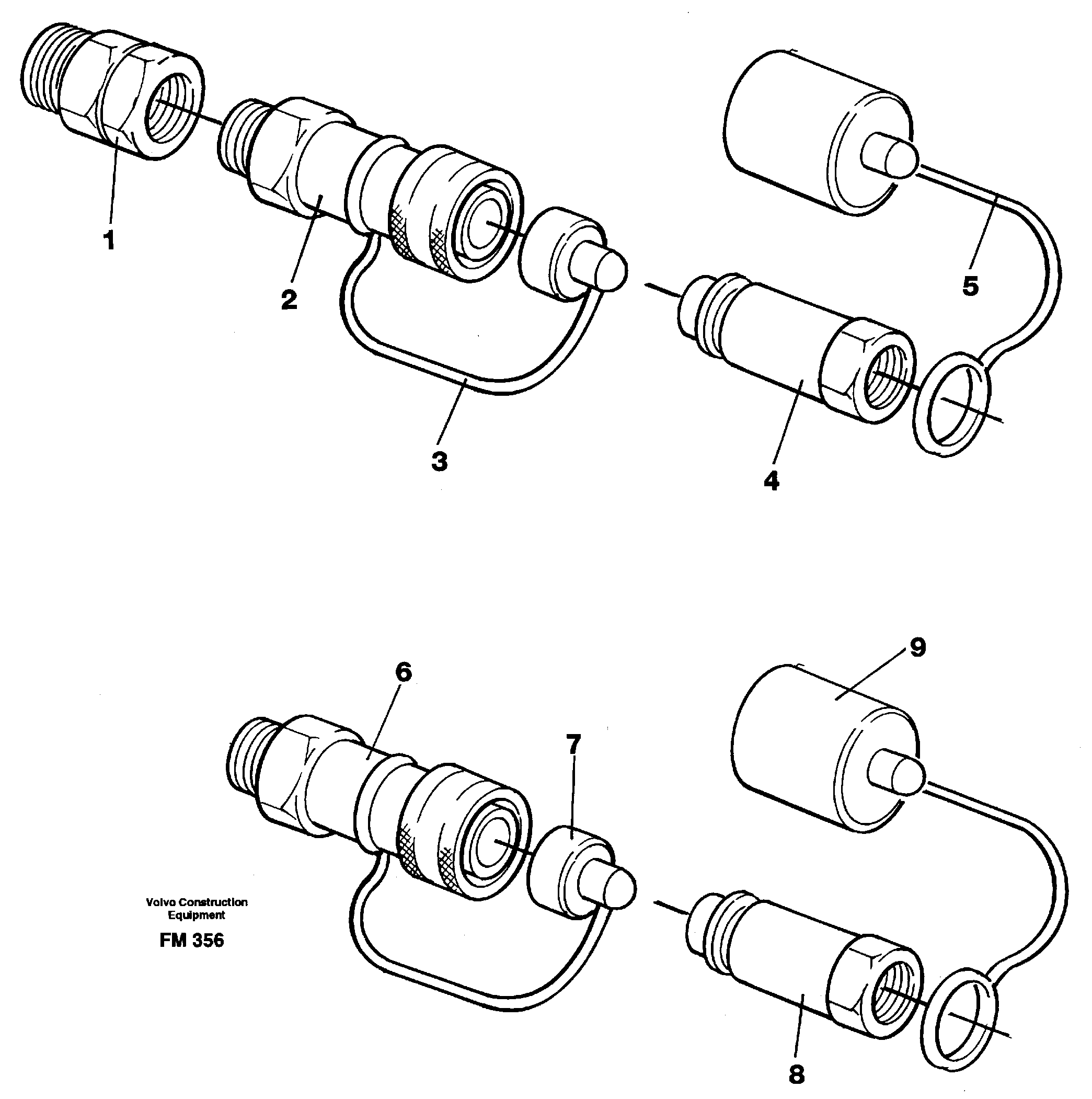 Quick connection kit, grab equipment  14255118 — volvo parts diagram