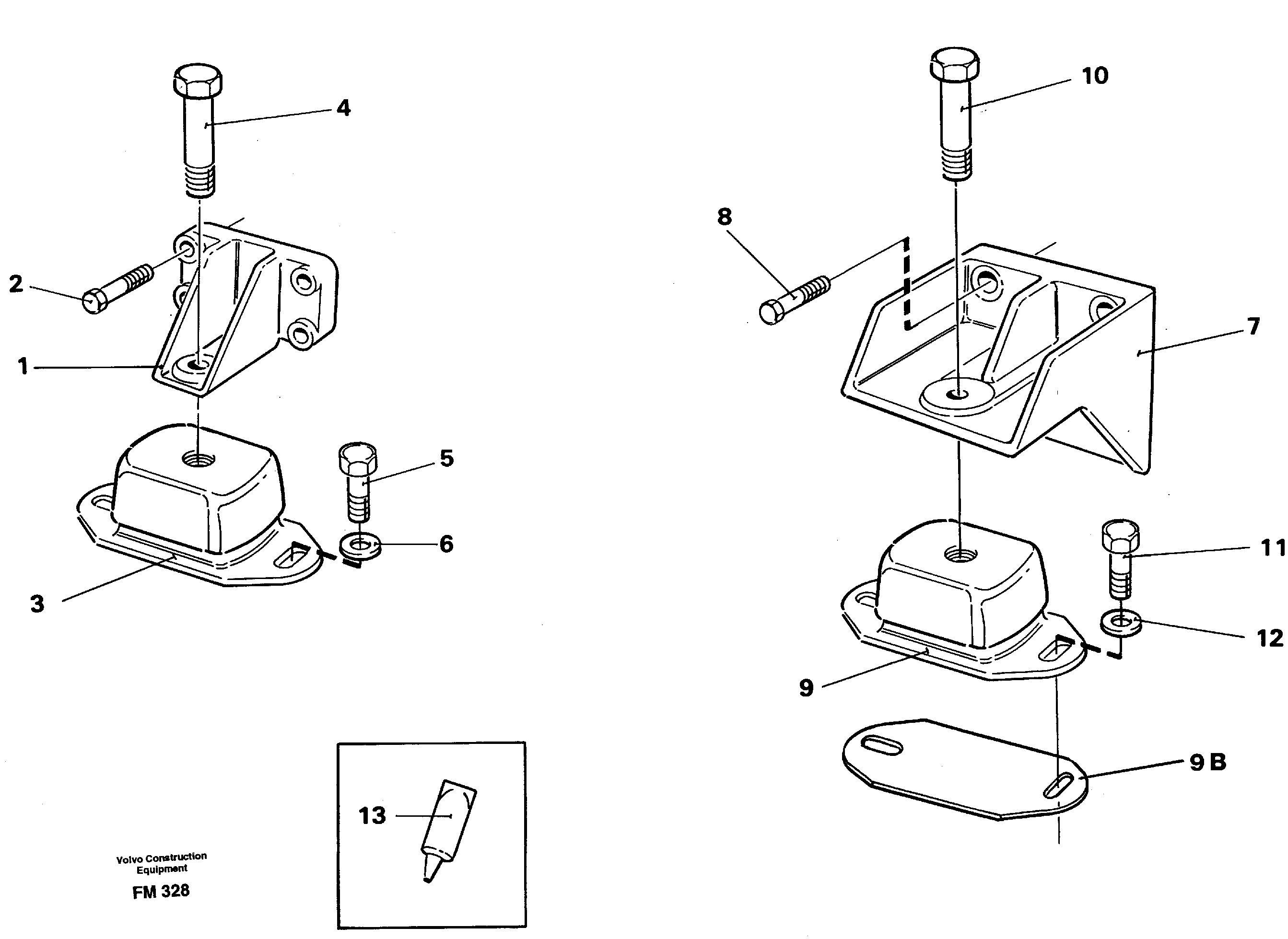 Engine mounting  SER NO -536 — volvo parts diagram