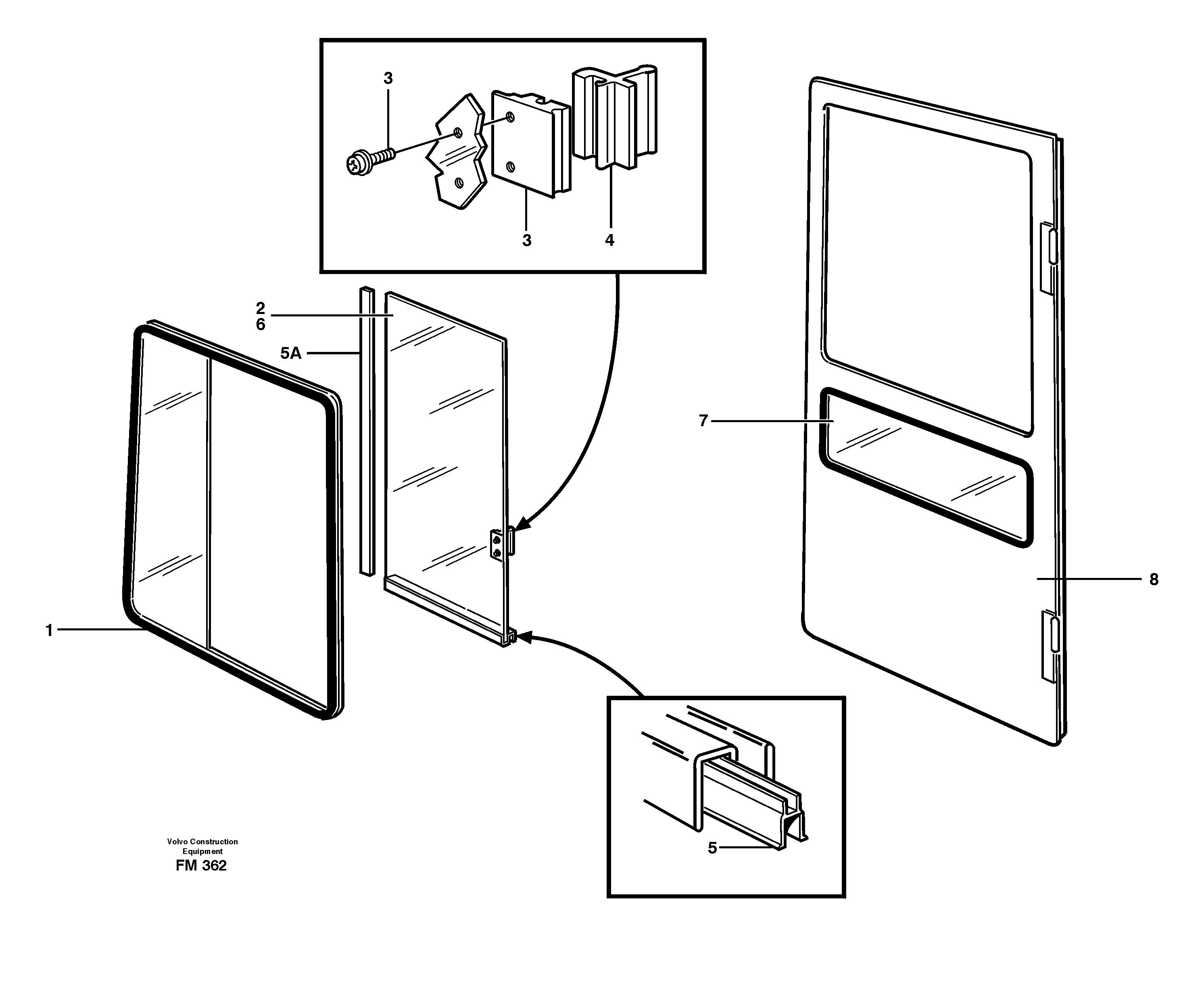 Sliding window — volvo parts diagram