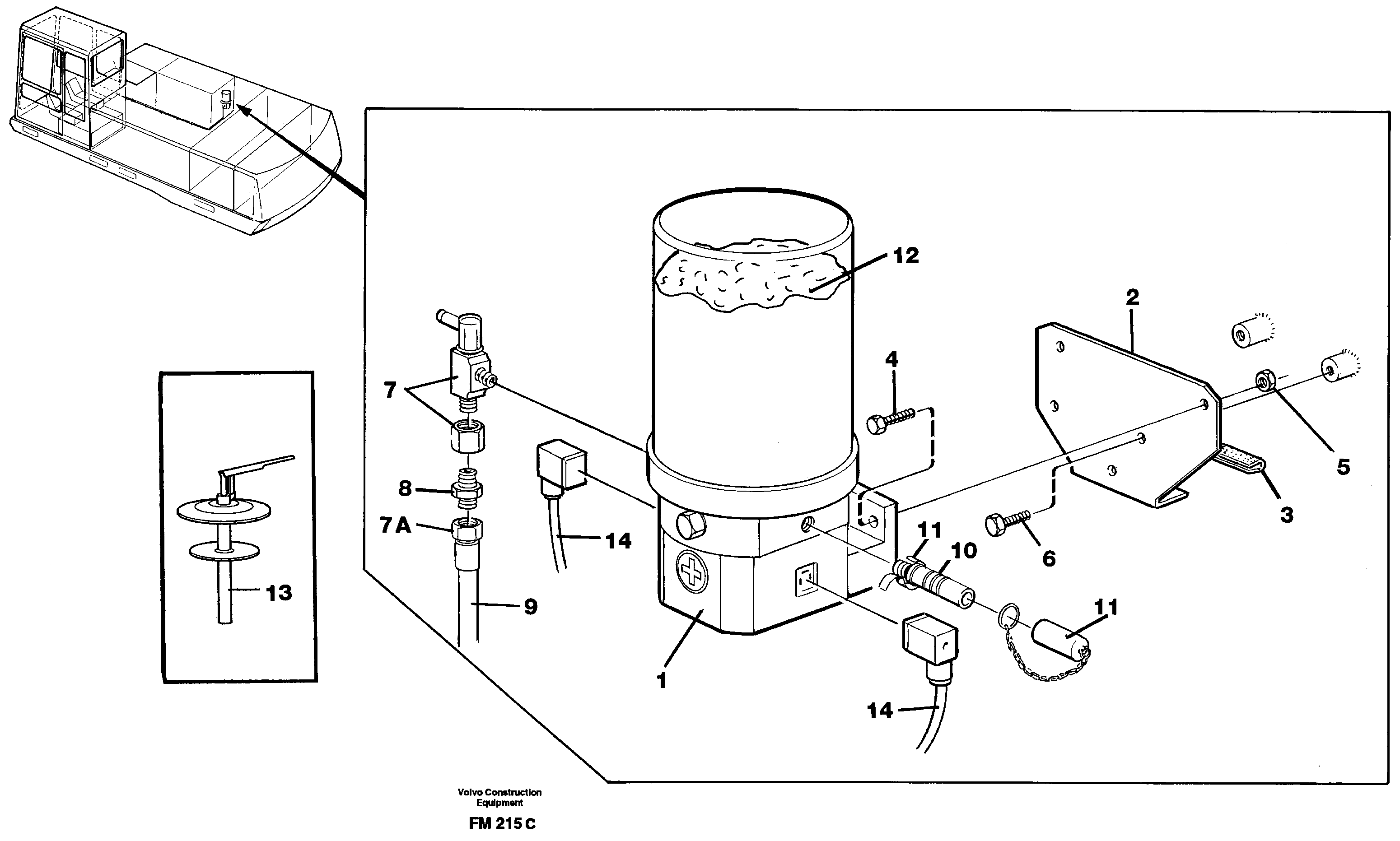 Automatic lubrication — volvo parts diagram