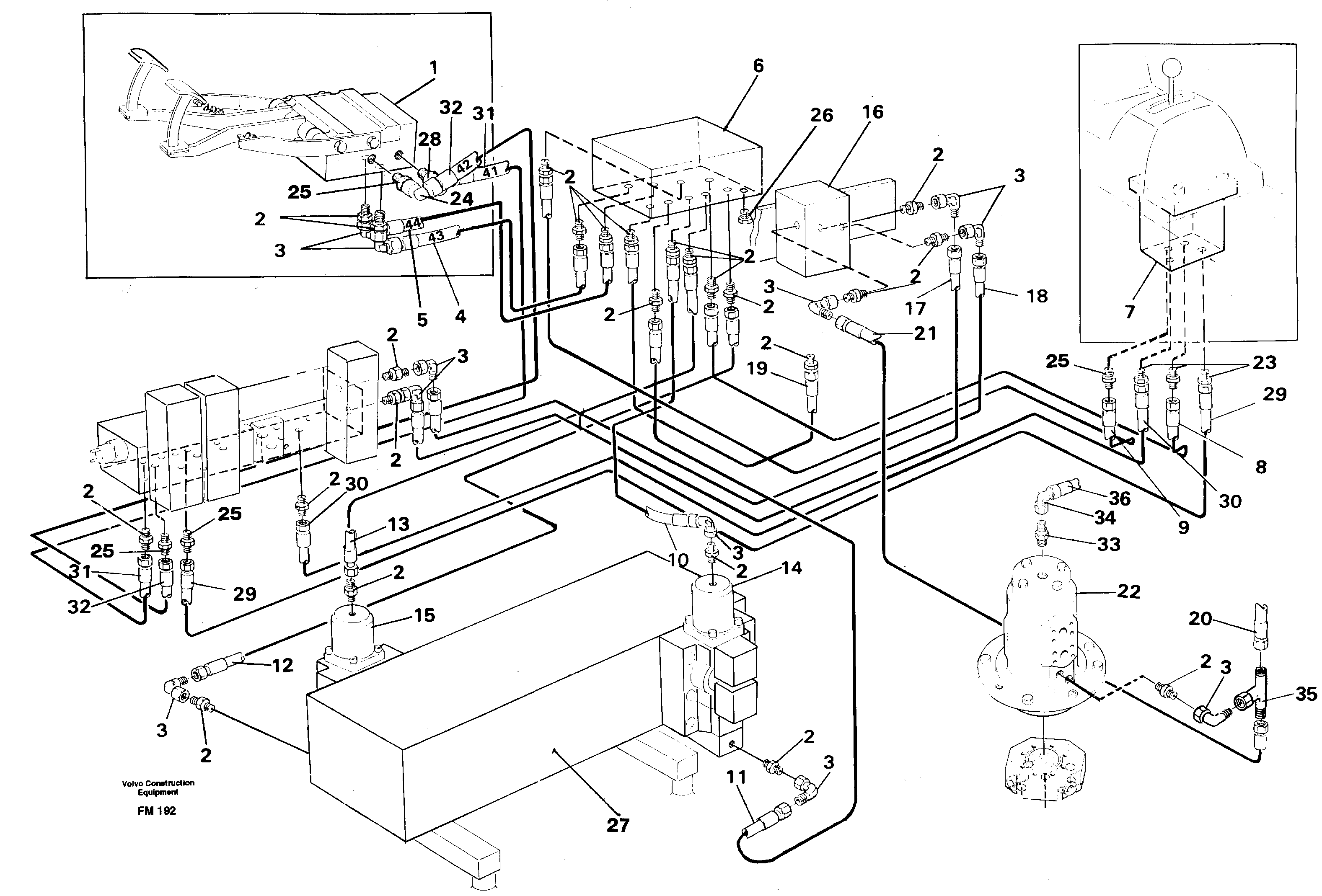 Travel motor hydraulics, superstructure — volvo parts diagram