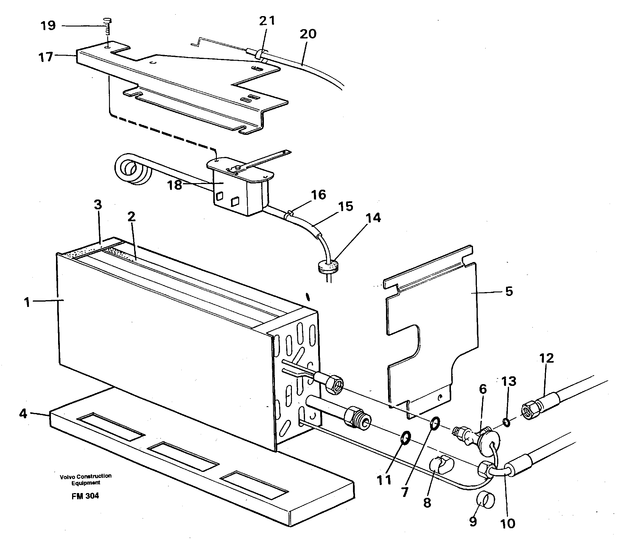 Evaporator with fitting parts, cooling agent R134a  14263579 — volvo parts diagram