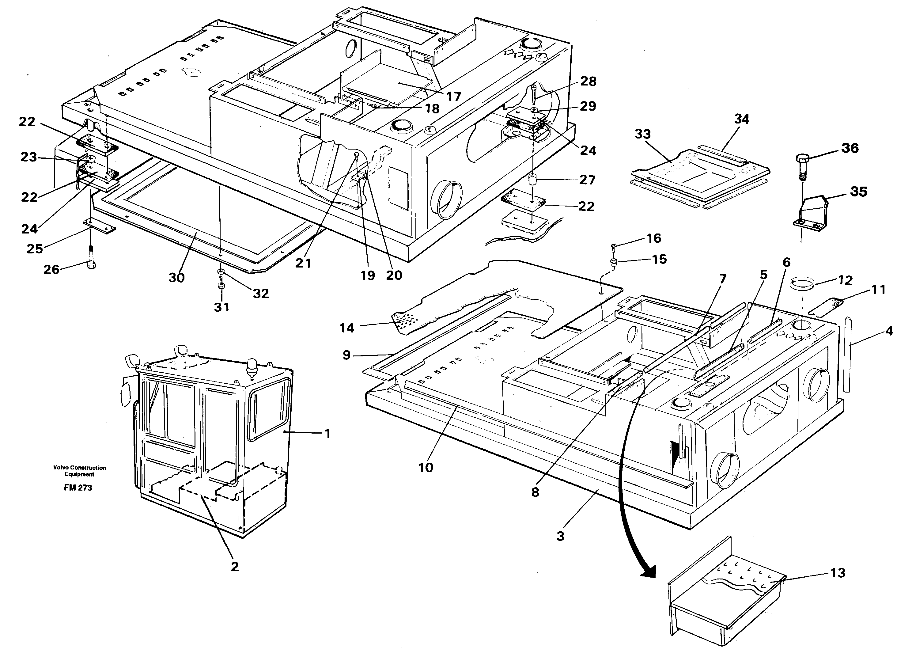 Cab body and operators area — volvo parts diagram