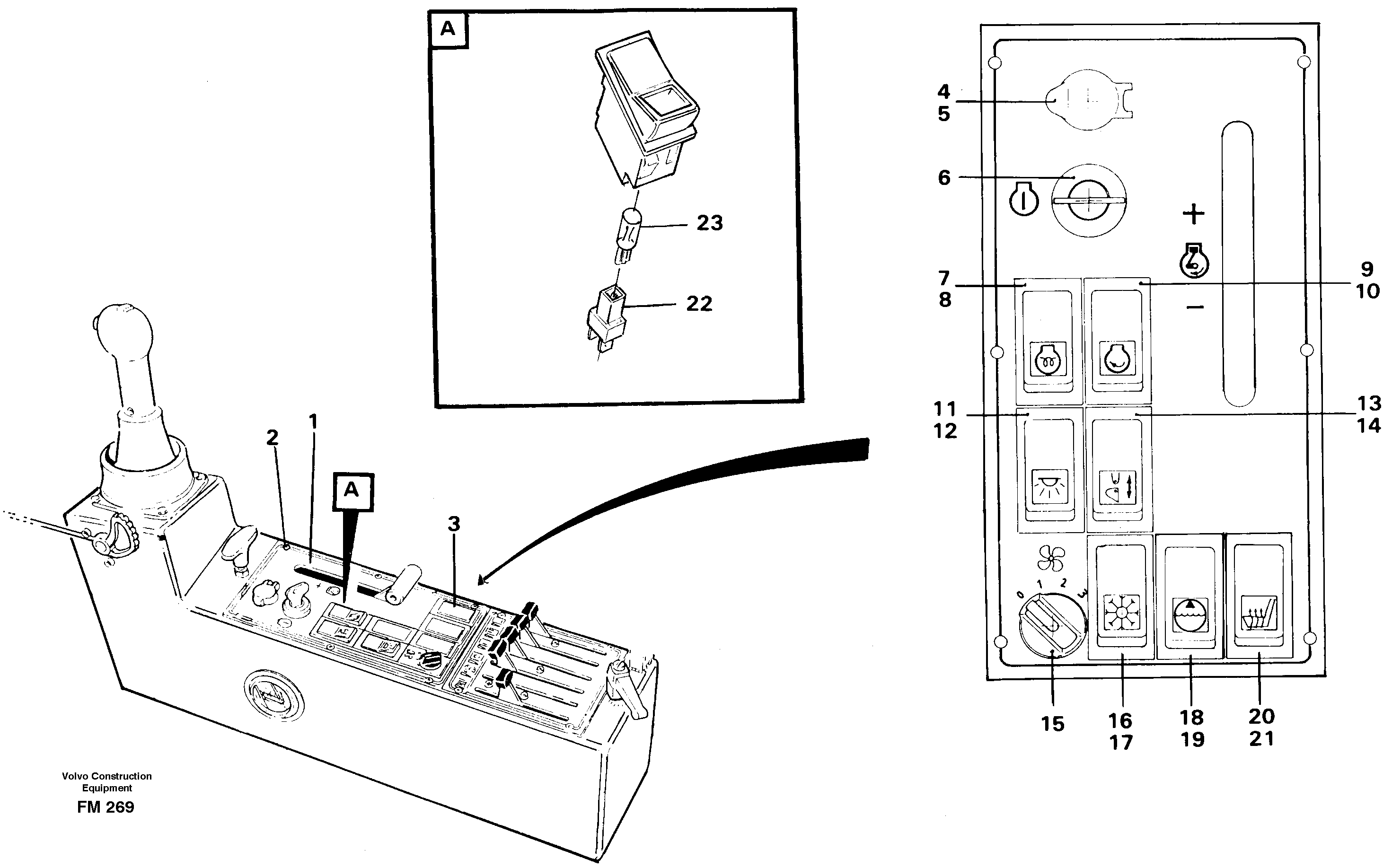 Engine control panel — volvo parts diagram