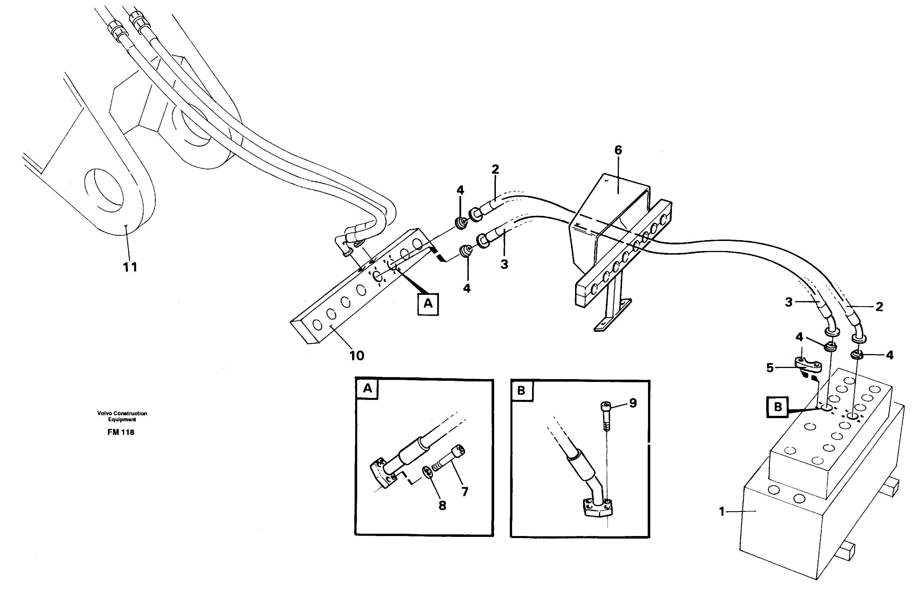Hydraulic system, bucket — volvo parts diagram