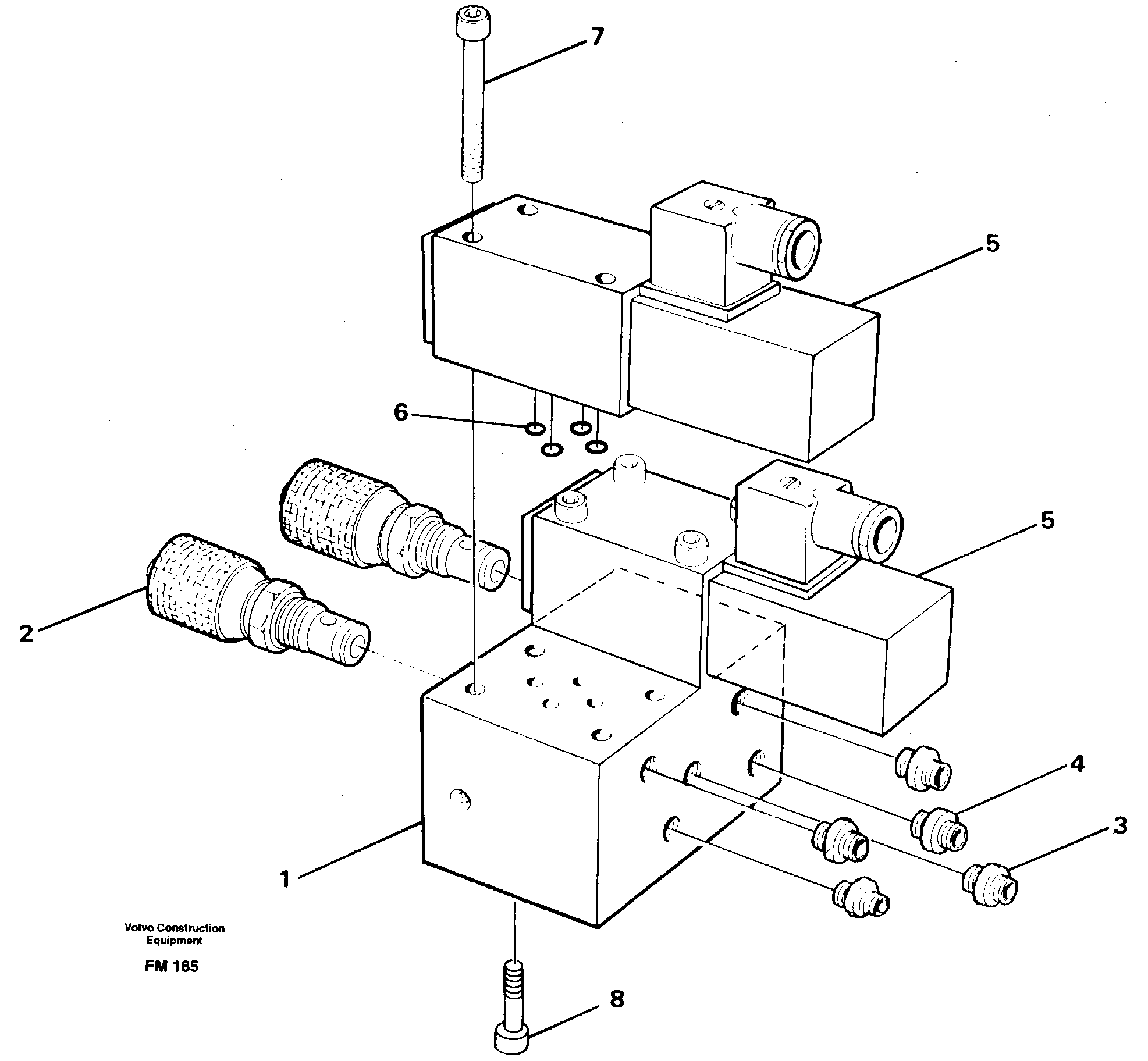 Control block for end position damp — volvo parts diagram