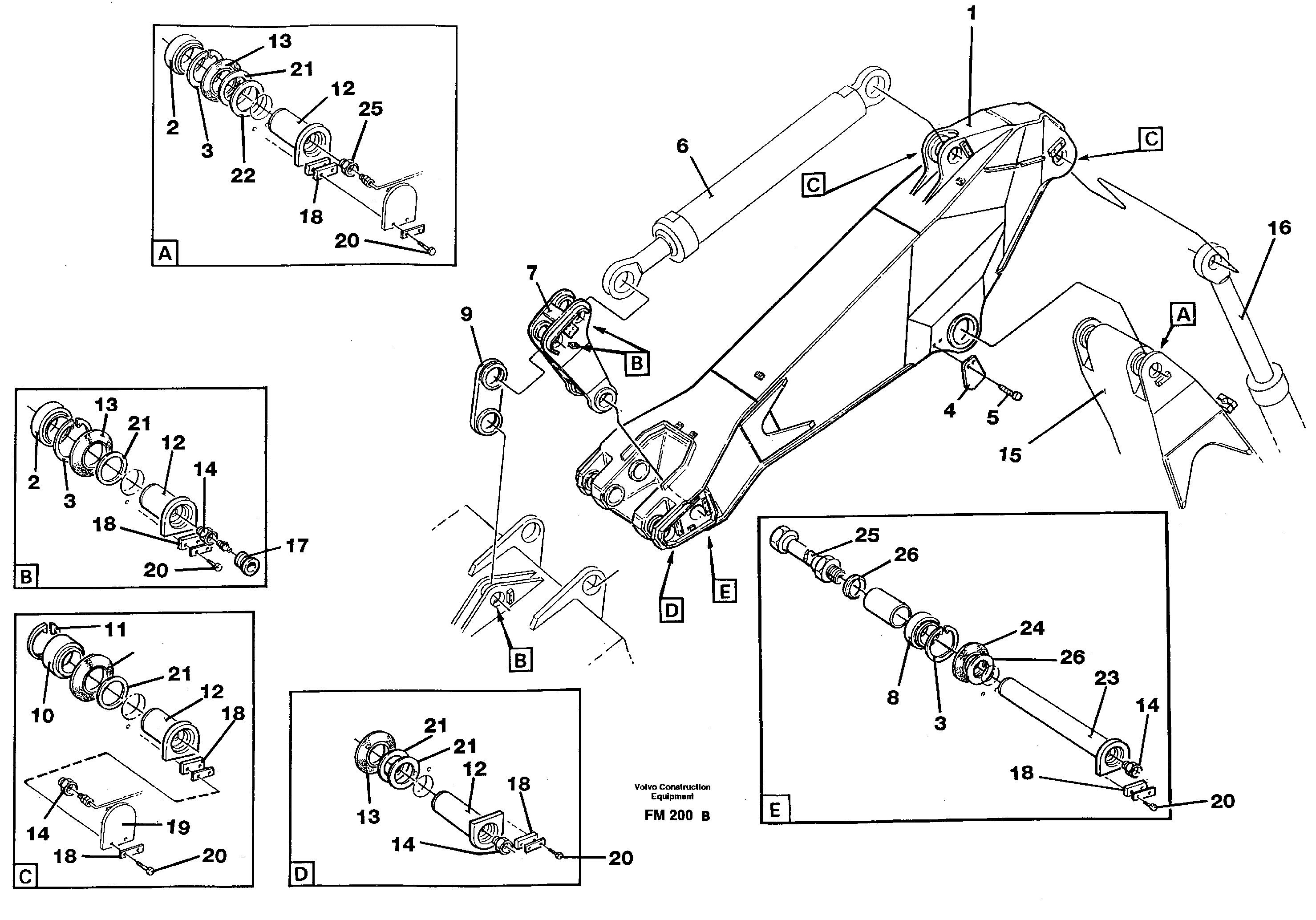 Backhoe dipper incl. attachements, 2.75m, mass excavation — volvo parts diagram