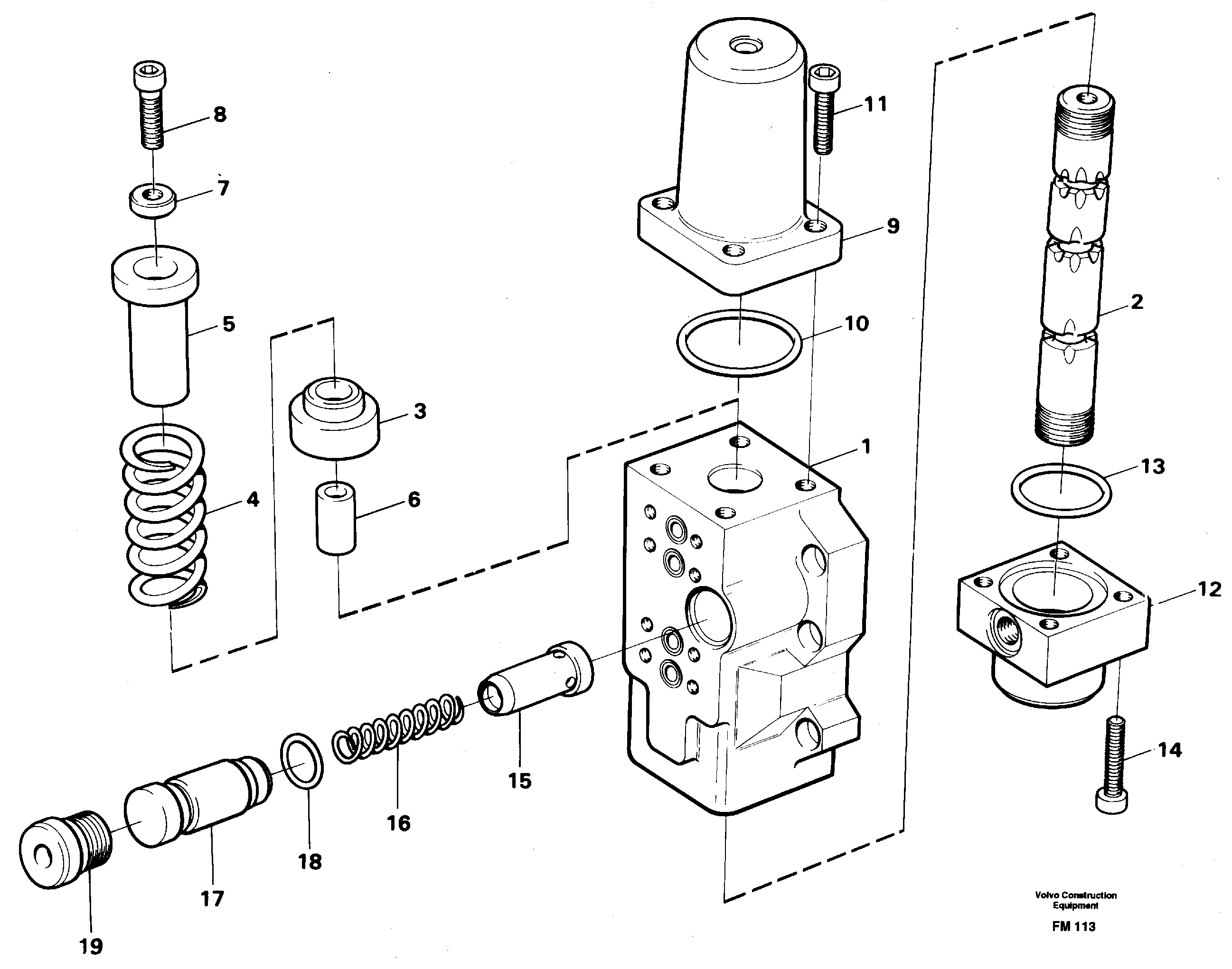 Fourway valve, boom primary — volvo parts diagram
