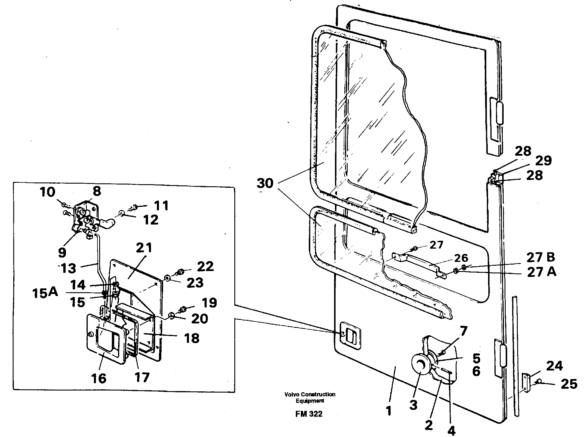 Door, operator's cab — volvo parts diagram