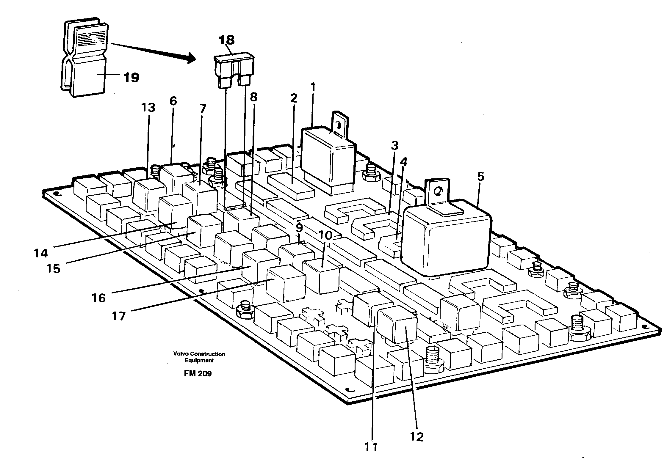 Electrical distribution unit, relay — volvo parts diagram