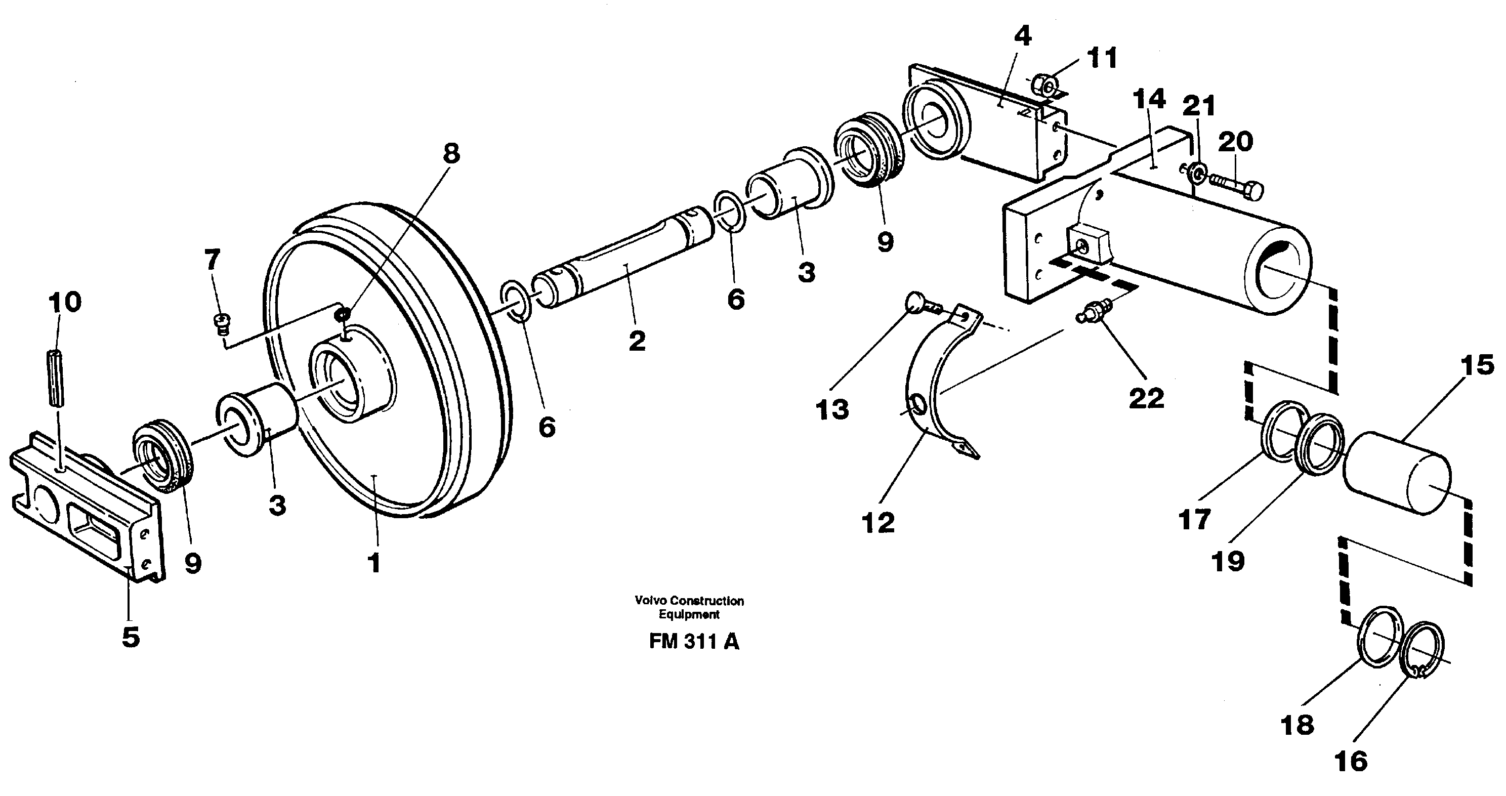 Front idler, tension cylinder — volvo parts diagram