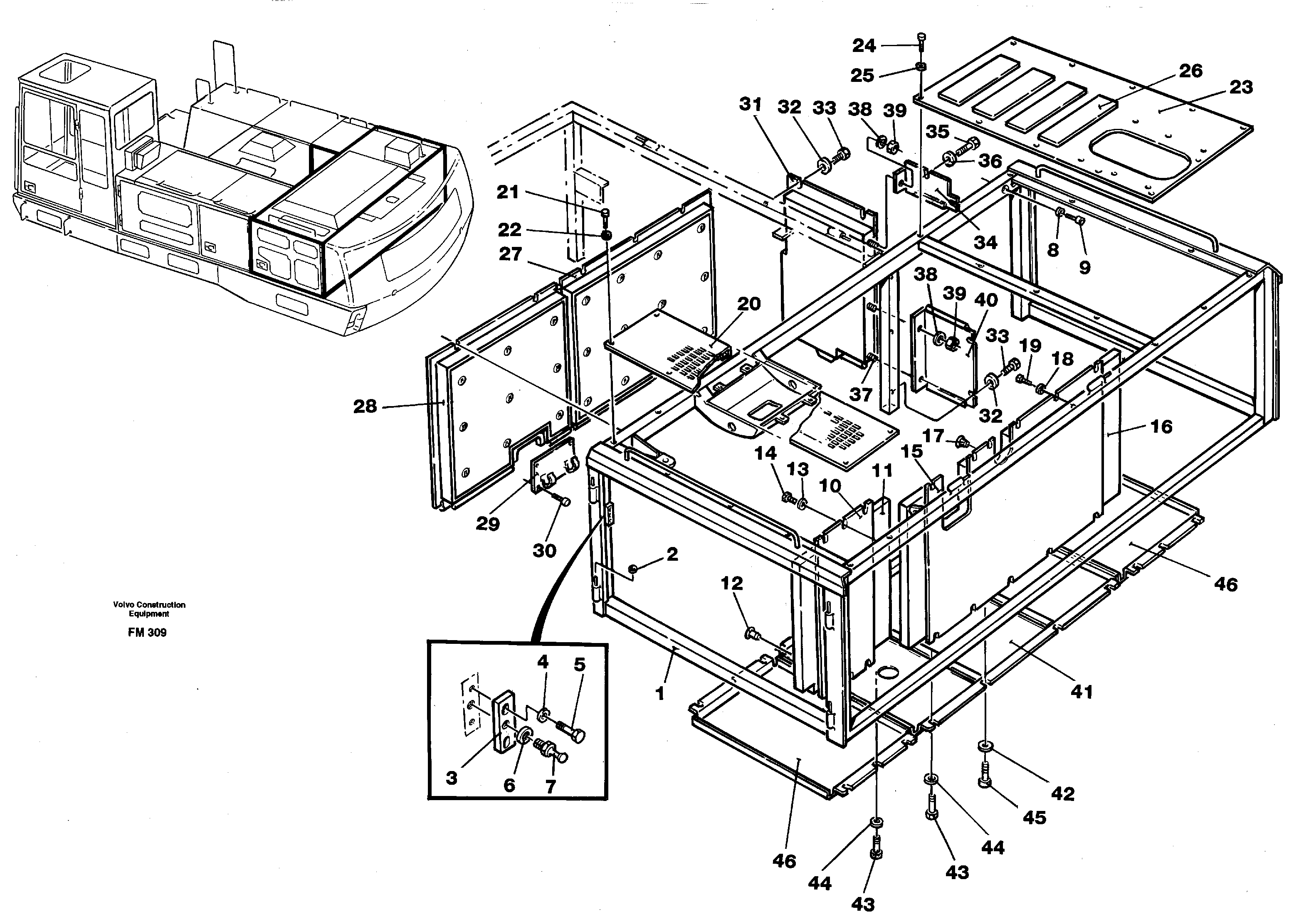 Frame rear — volvo parts diagram
