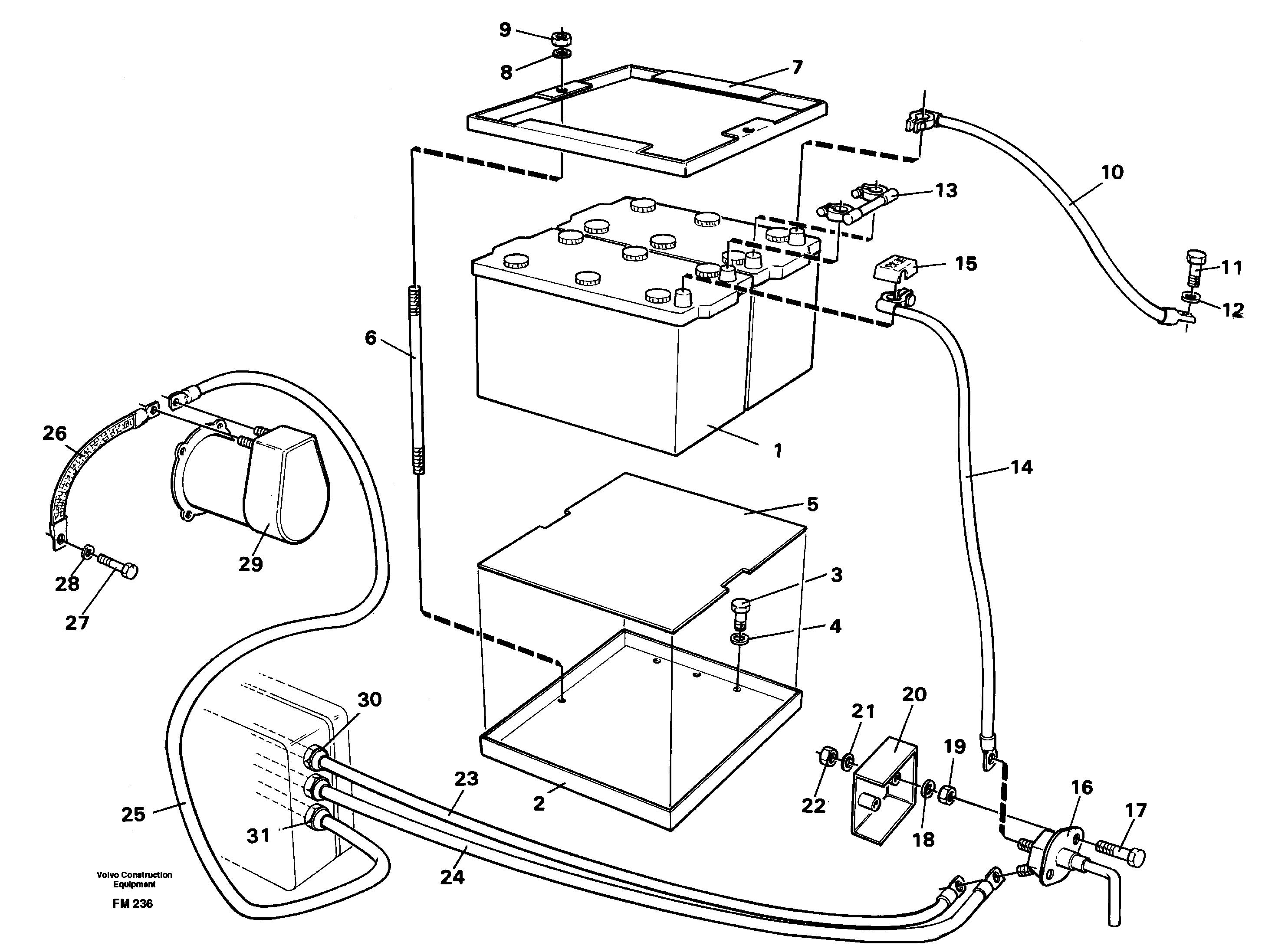 Battery, assembly — volvo parts diagram