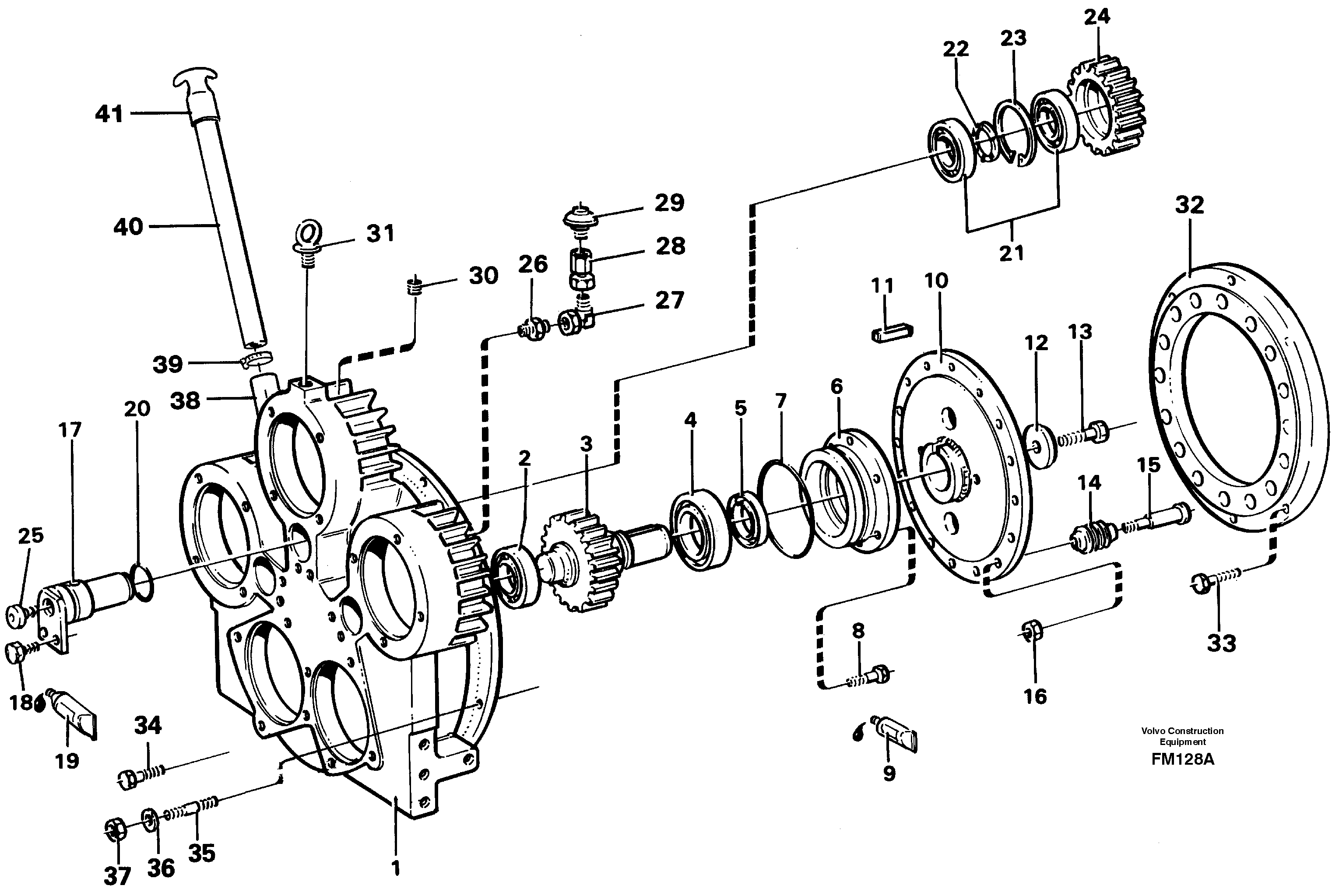 Assembly pump gear box — volvo parts diagram