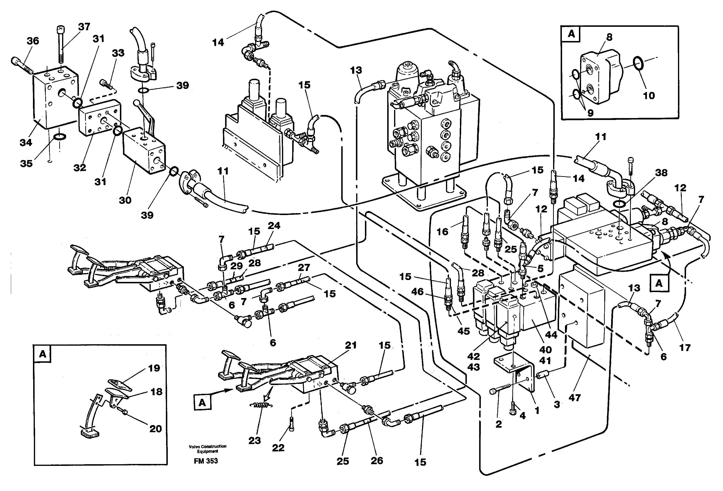 Shears/hammer hydraulics in base maschine  14268131 — volvo parts diagram