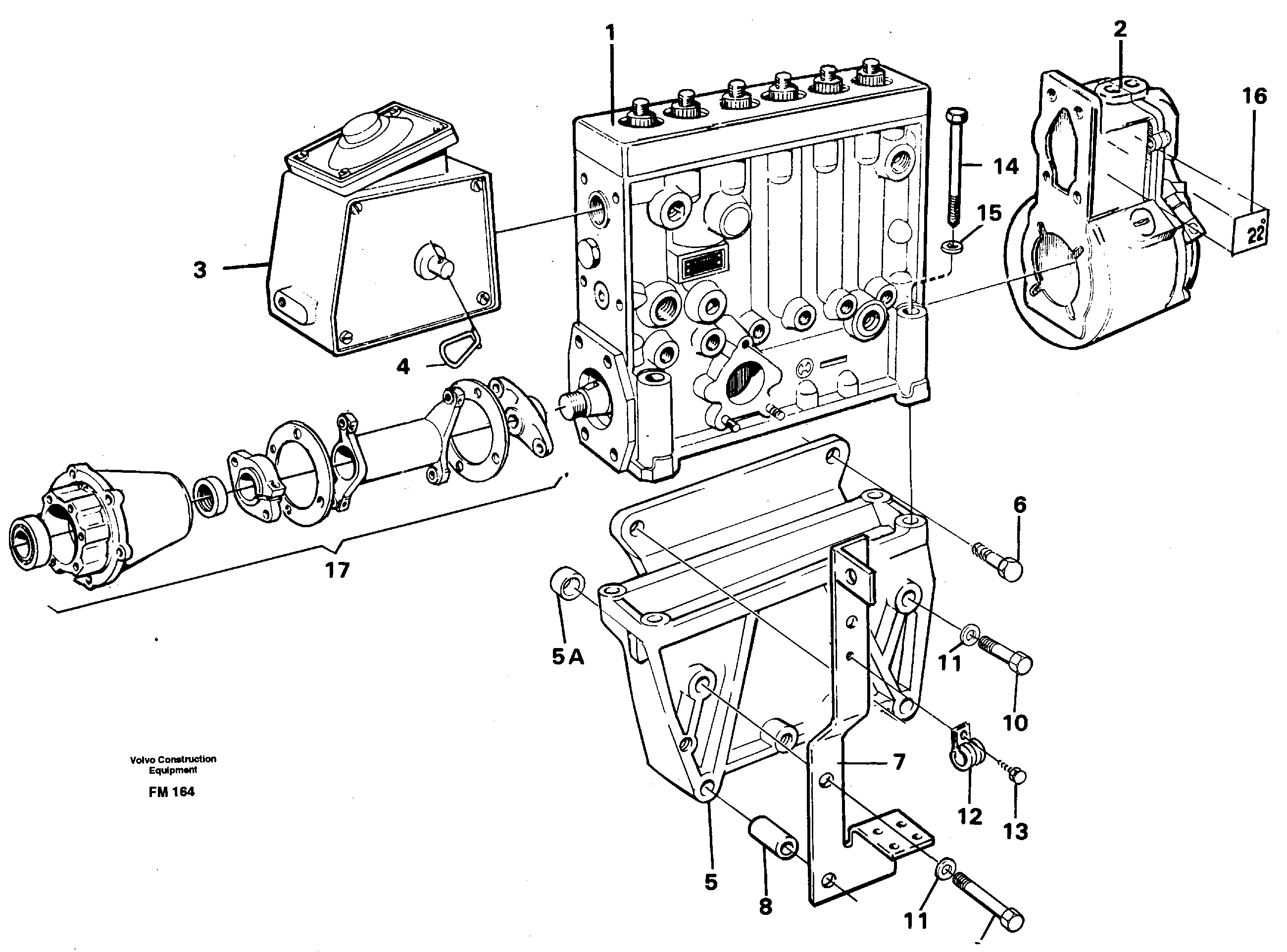 Fuel injection pump, mounting — volvo parts diagram