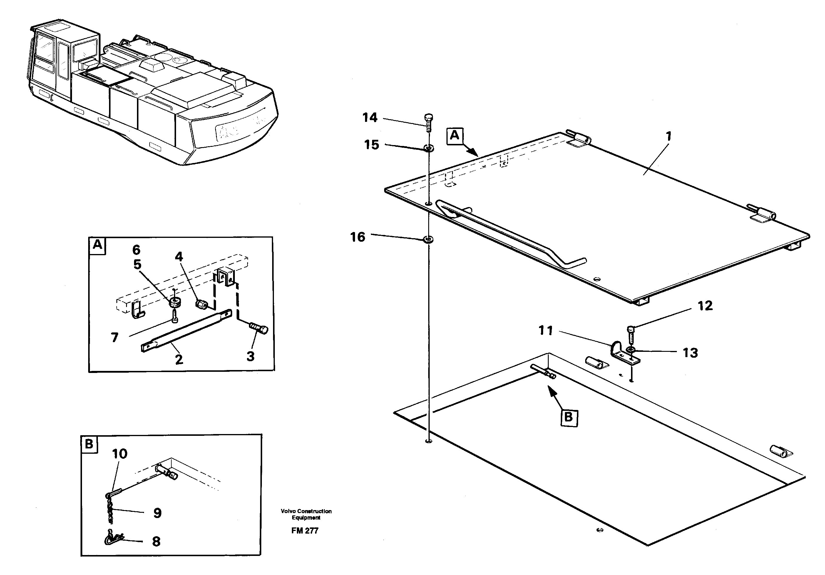 Hatch over hydraulic oil cooler — volvo parts diagram