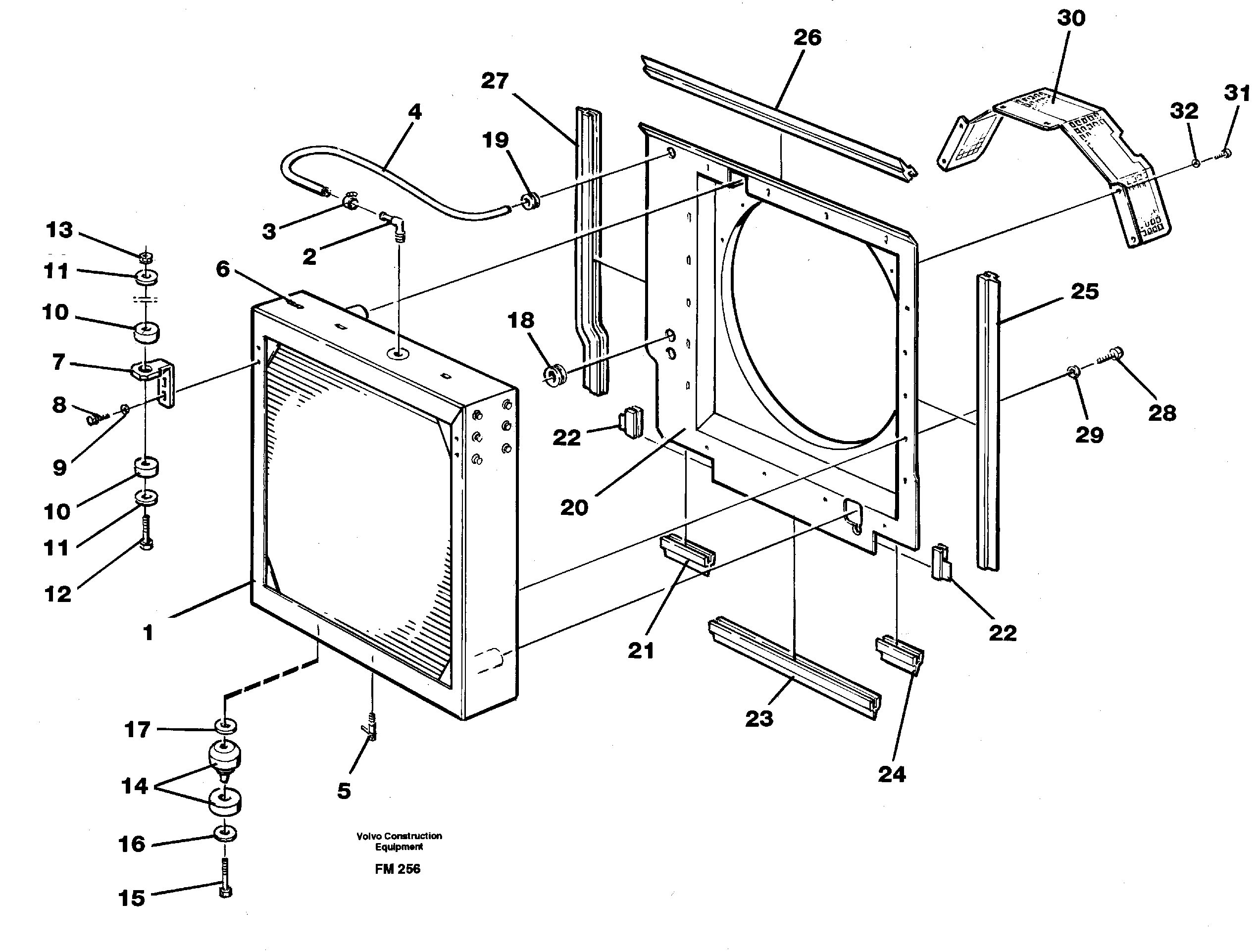 Radiator with fitting parts — volvo parts diagram