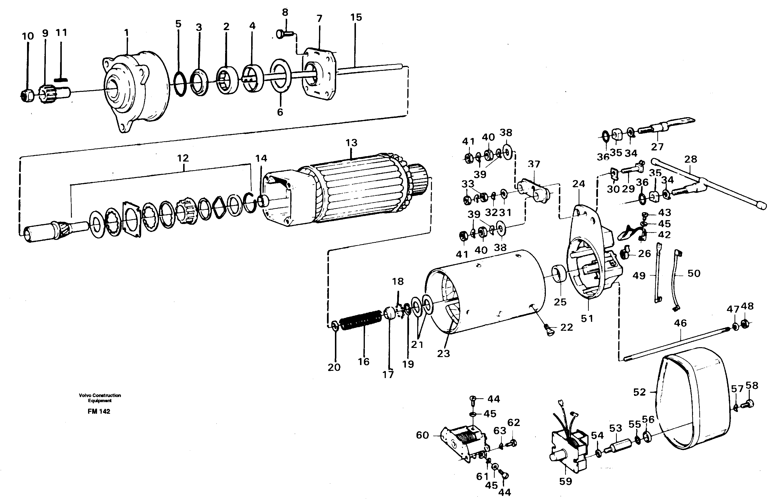 Starter motor — volvo parts diagram