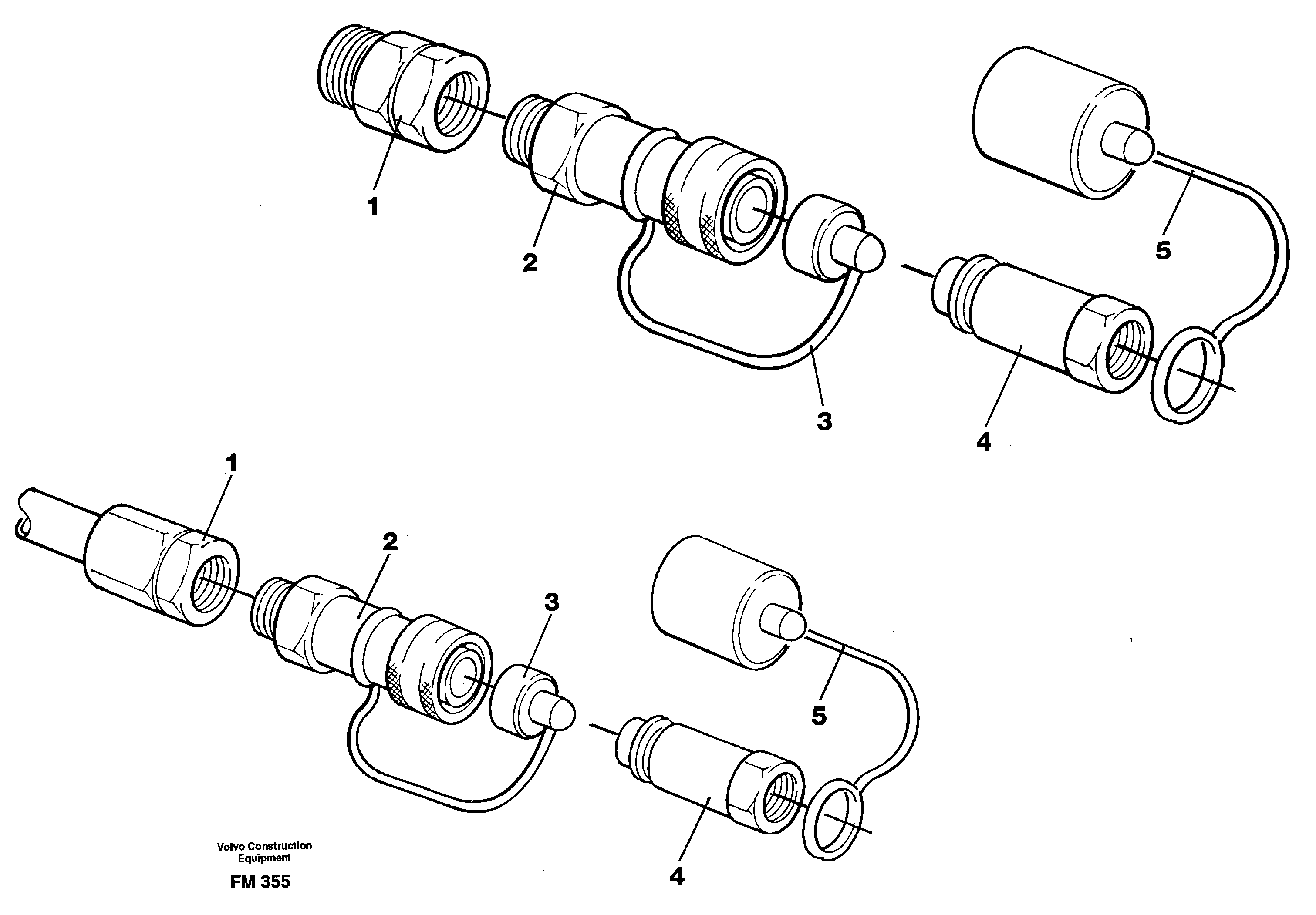 Quick connection kit, aeroquip 1/2" and 1"  14264221 14264226 — volvo parts diagram