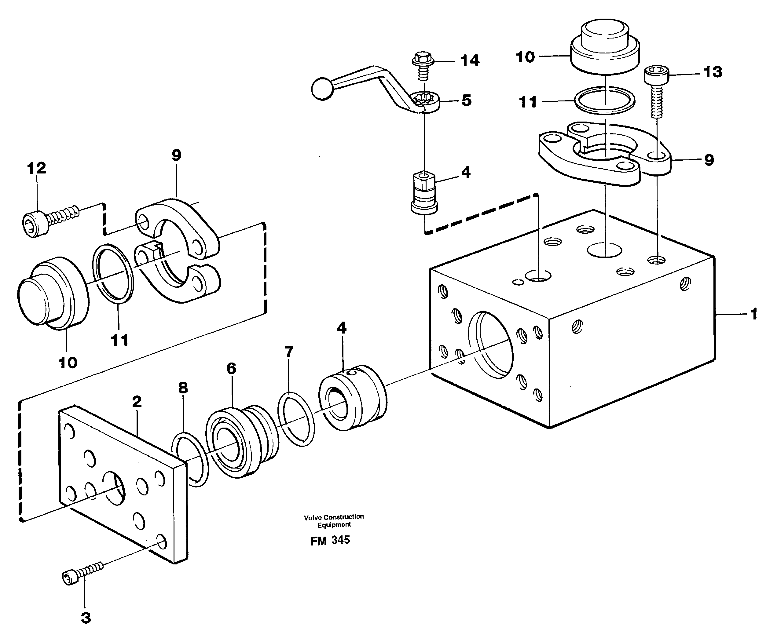Ball valve for hammer equipment  14266510 14266511 — volvo parts diagram