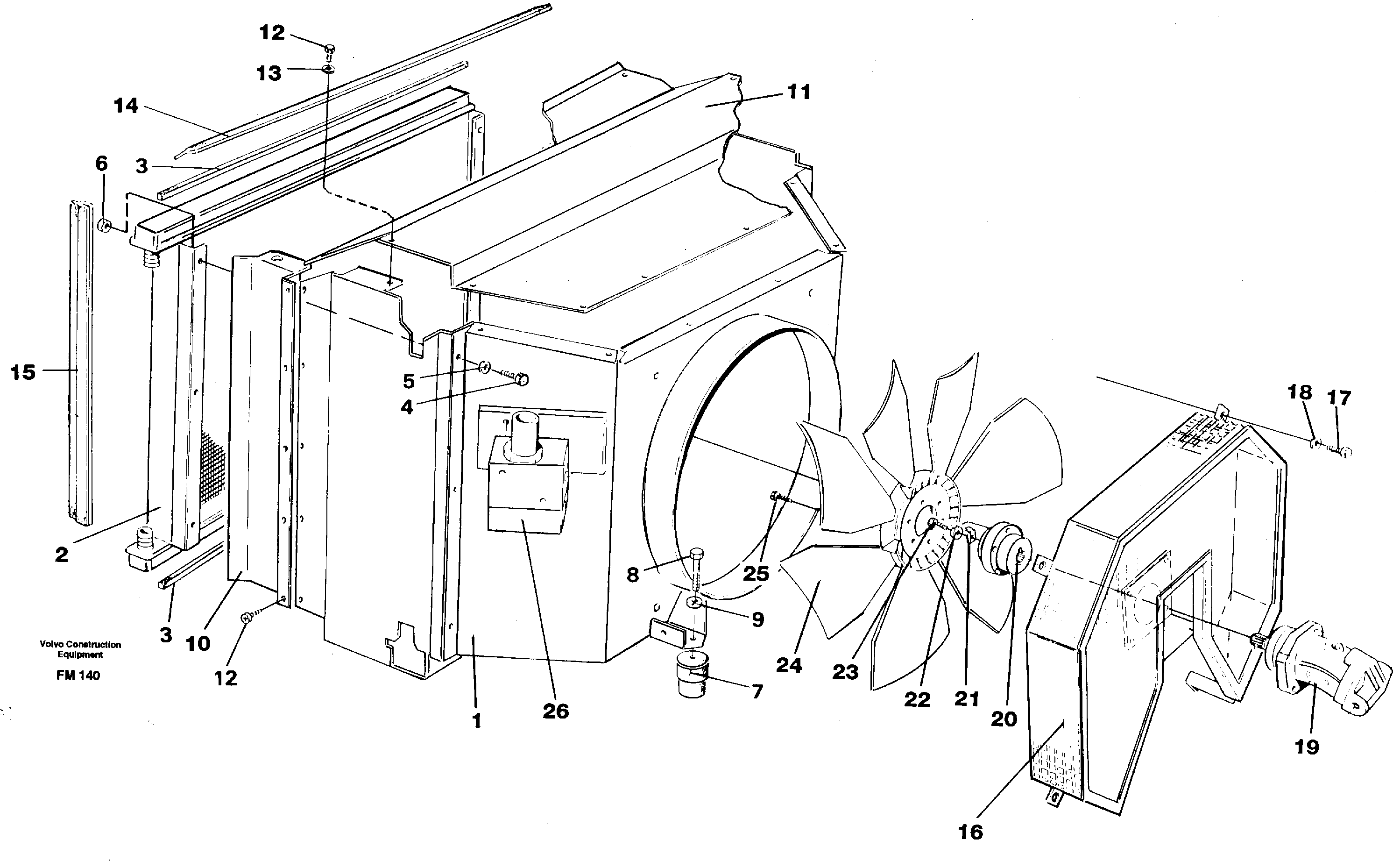 Hydraulic oil cooler — volvo parts diagram
