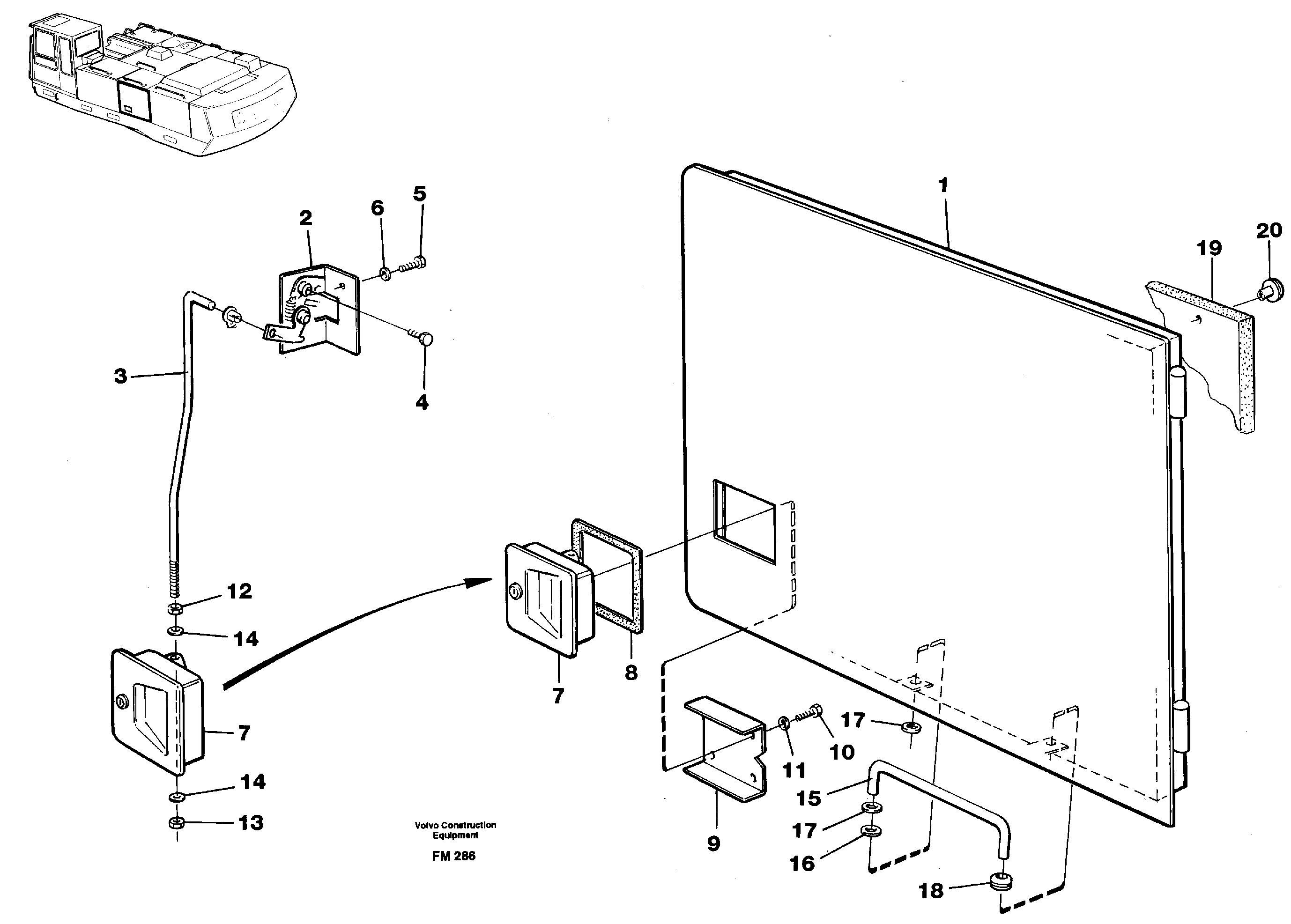 Door, middle Lh — volvo parts diagram